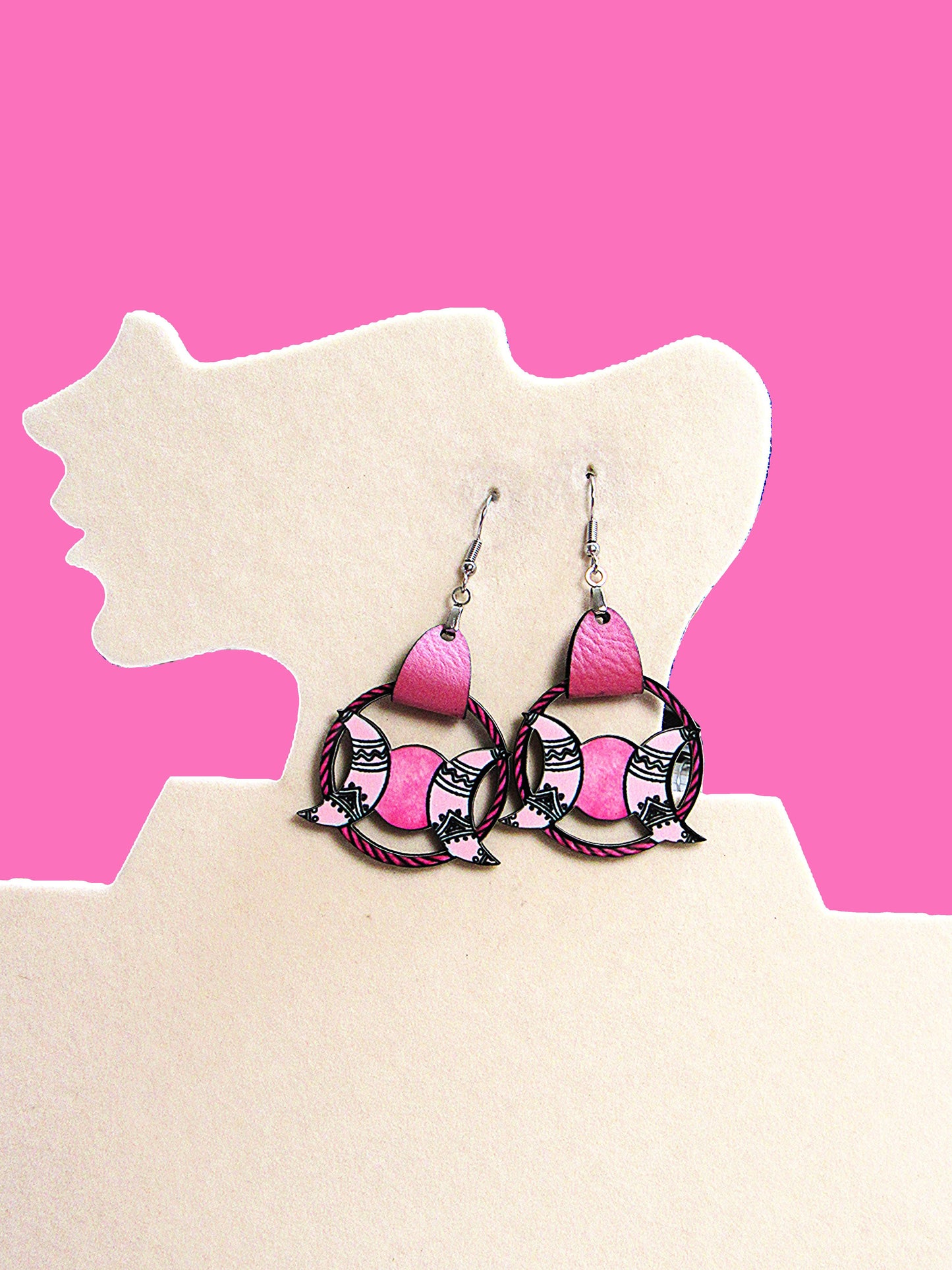 Round Celestial Shaped Sublimated Earrings 1.5 inch