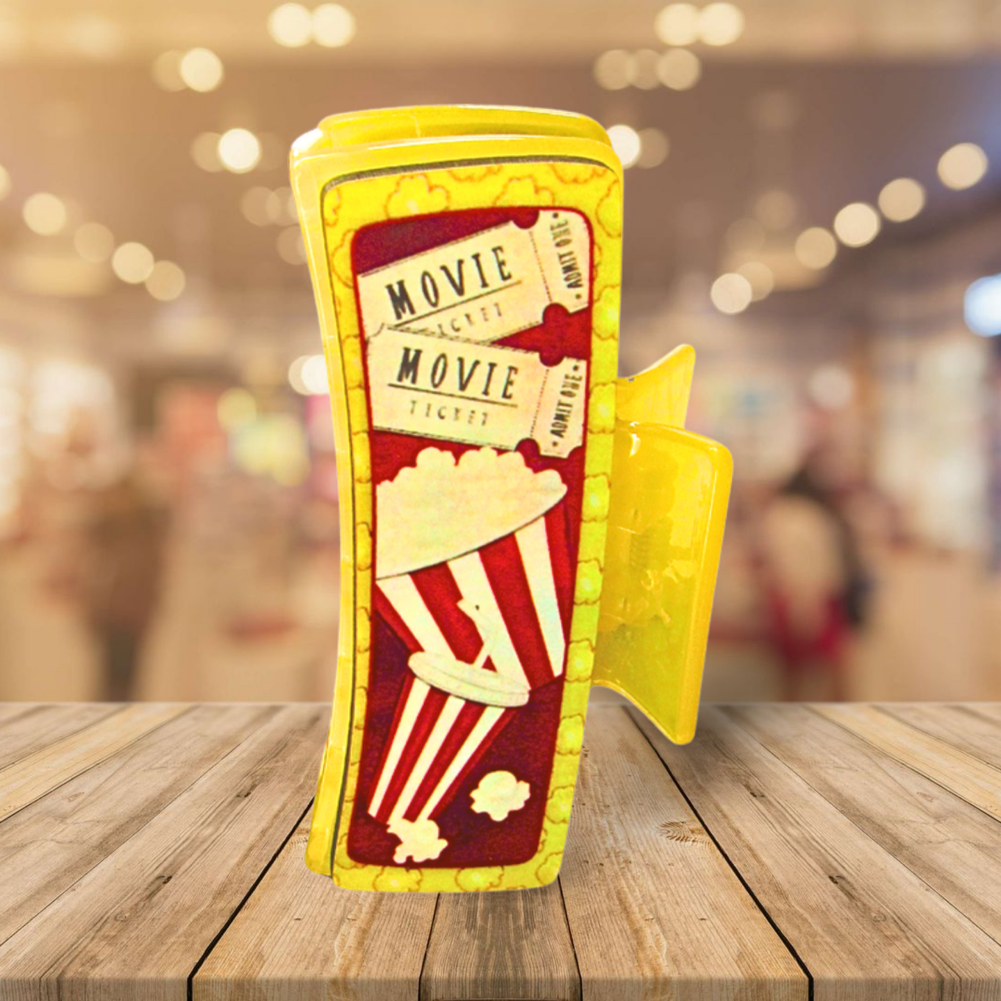 Popcorn Themed Sublimated Large Hair Clip