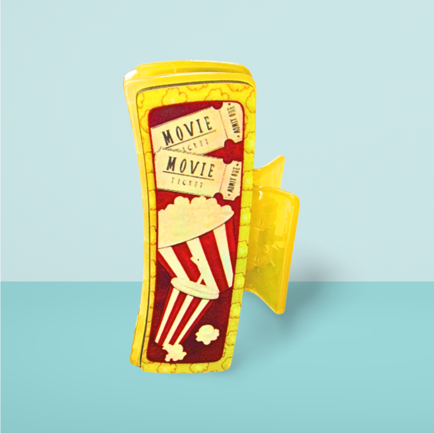 Popcorn Themed Sublimated Large Hair Clip