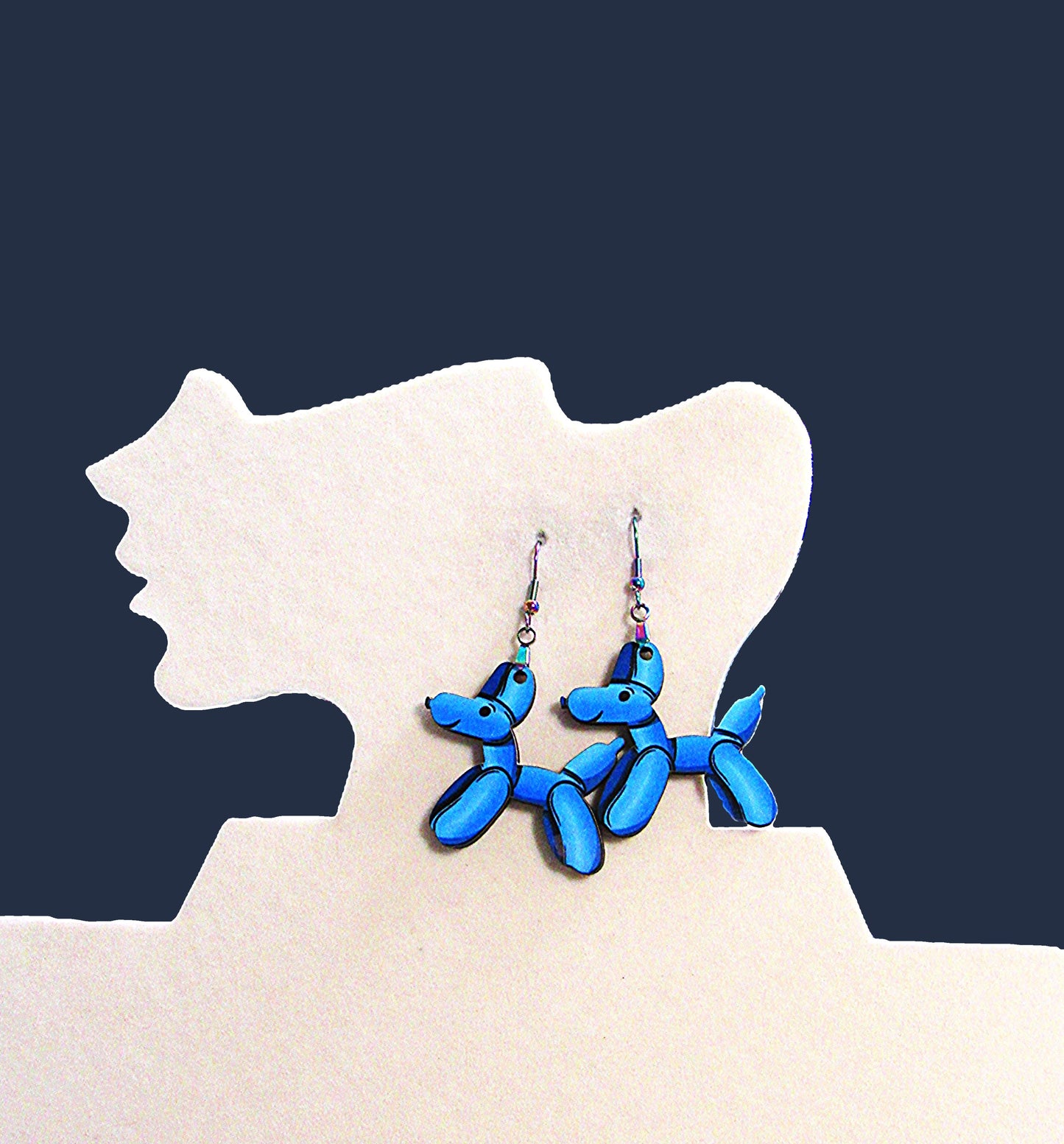 Dog Balloon Shaped Sublimated Earrings 1.5 inch