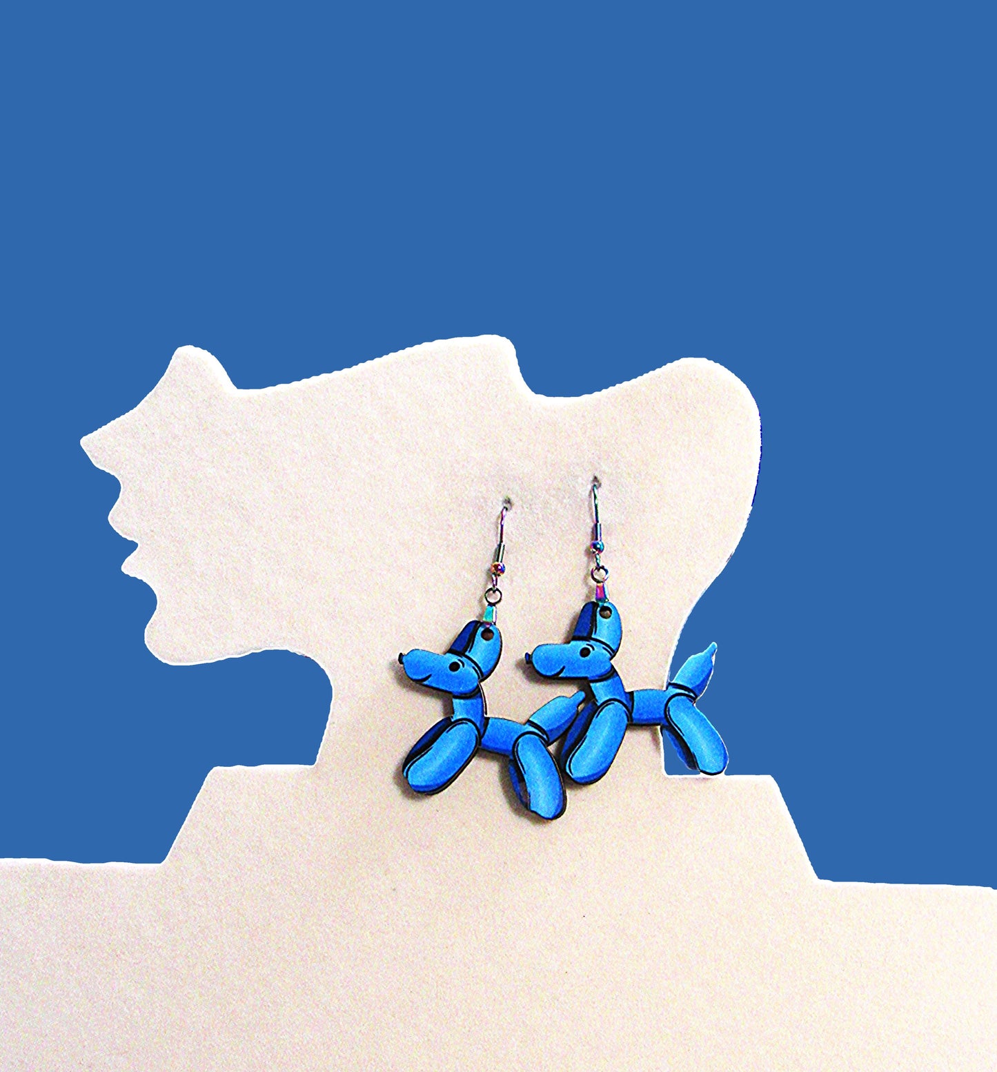 Dog Balloon Shaped Sublimated Earrings 1.5 inch