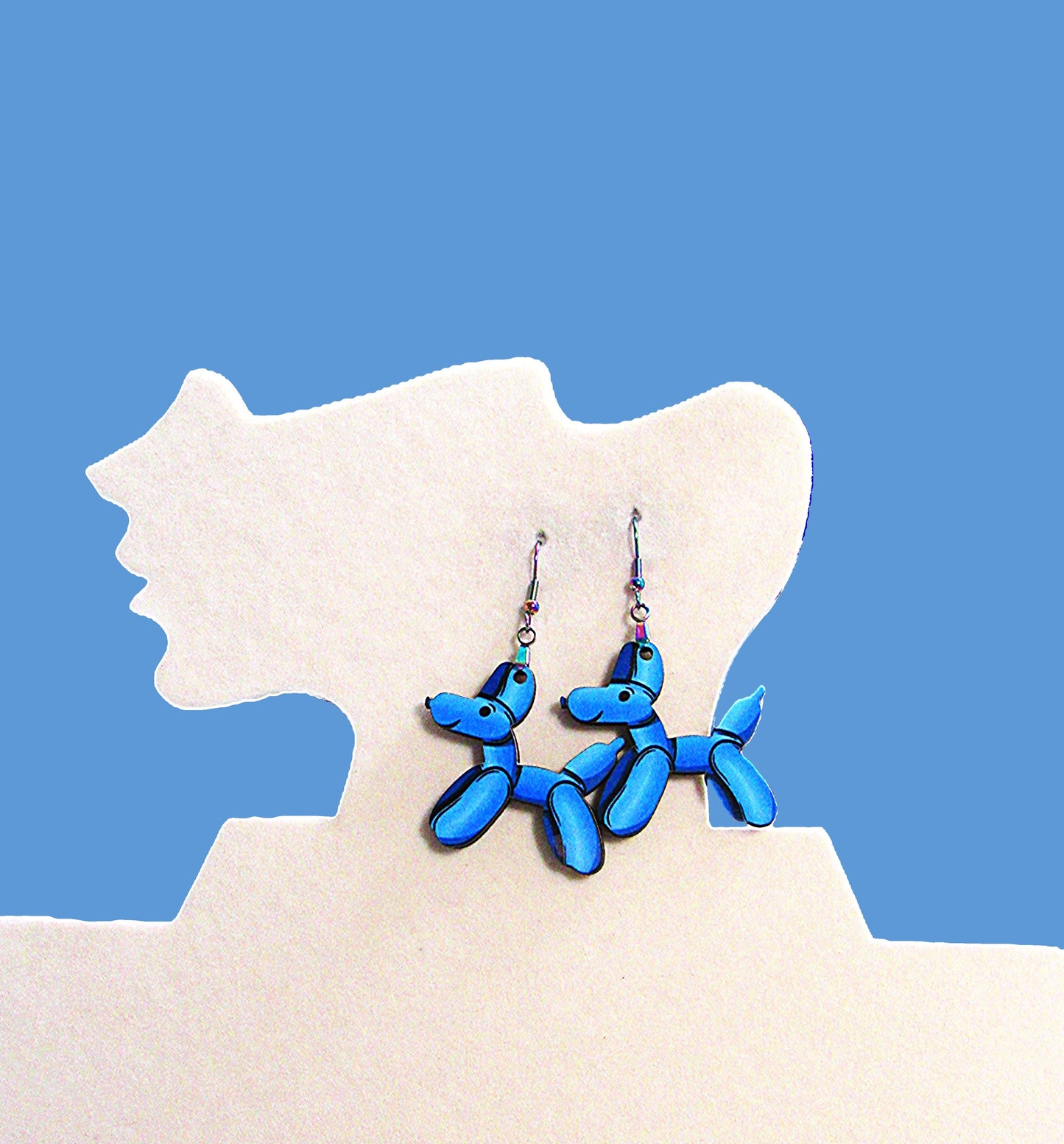 Dog Balloon Shaped Sublimated Earrings 1.5 inch