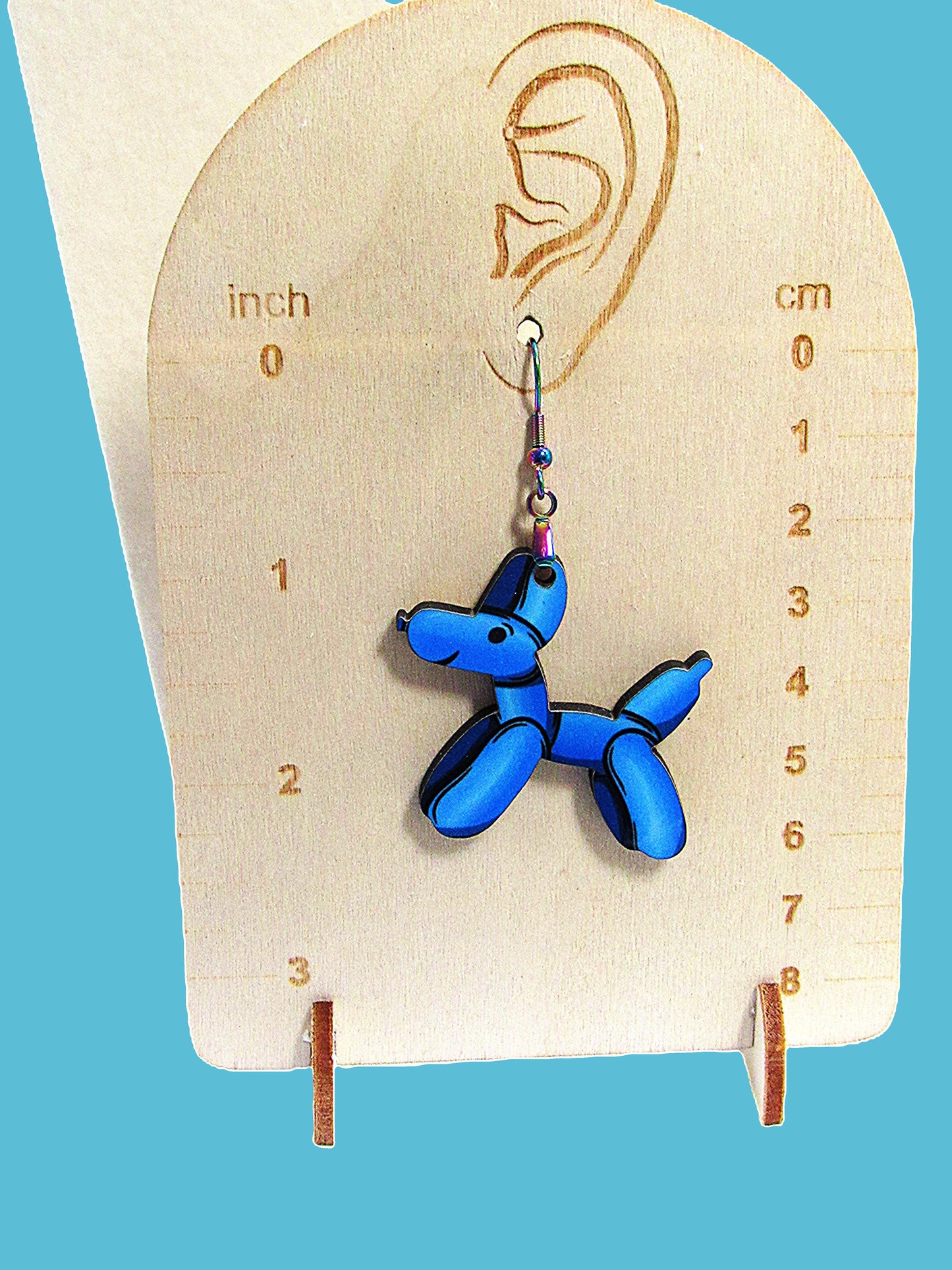 Dog Balloon Shaped Sublimated Earrings 1.5 inch