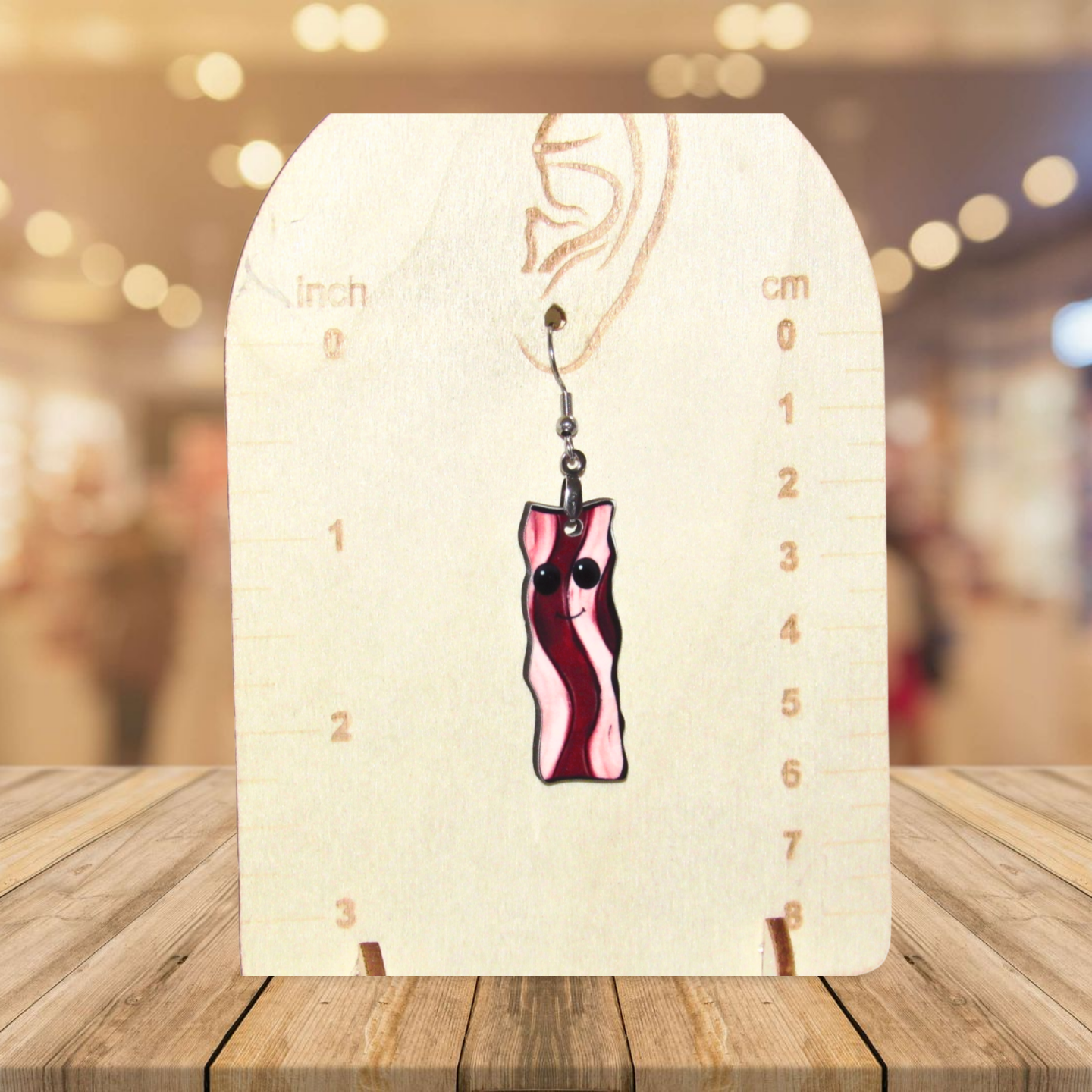 Bacon Shaped Sublimated Earring