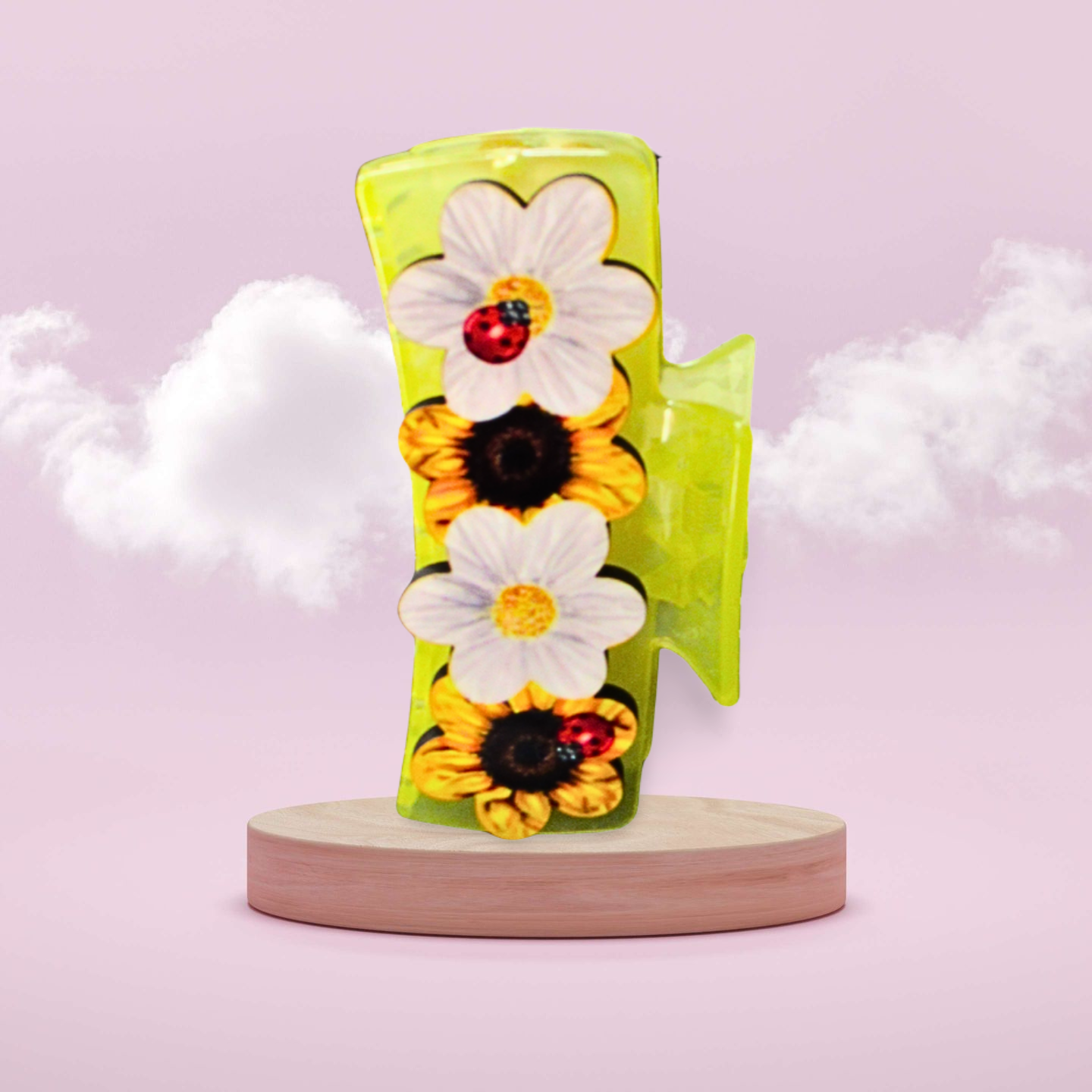 Large Flower Shaped Sublimated Hair Clip