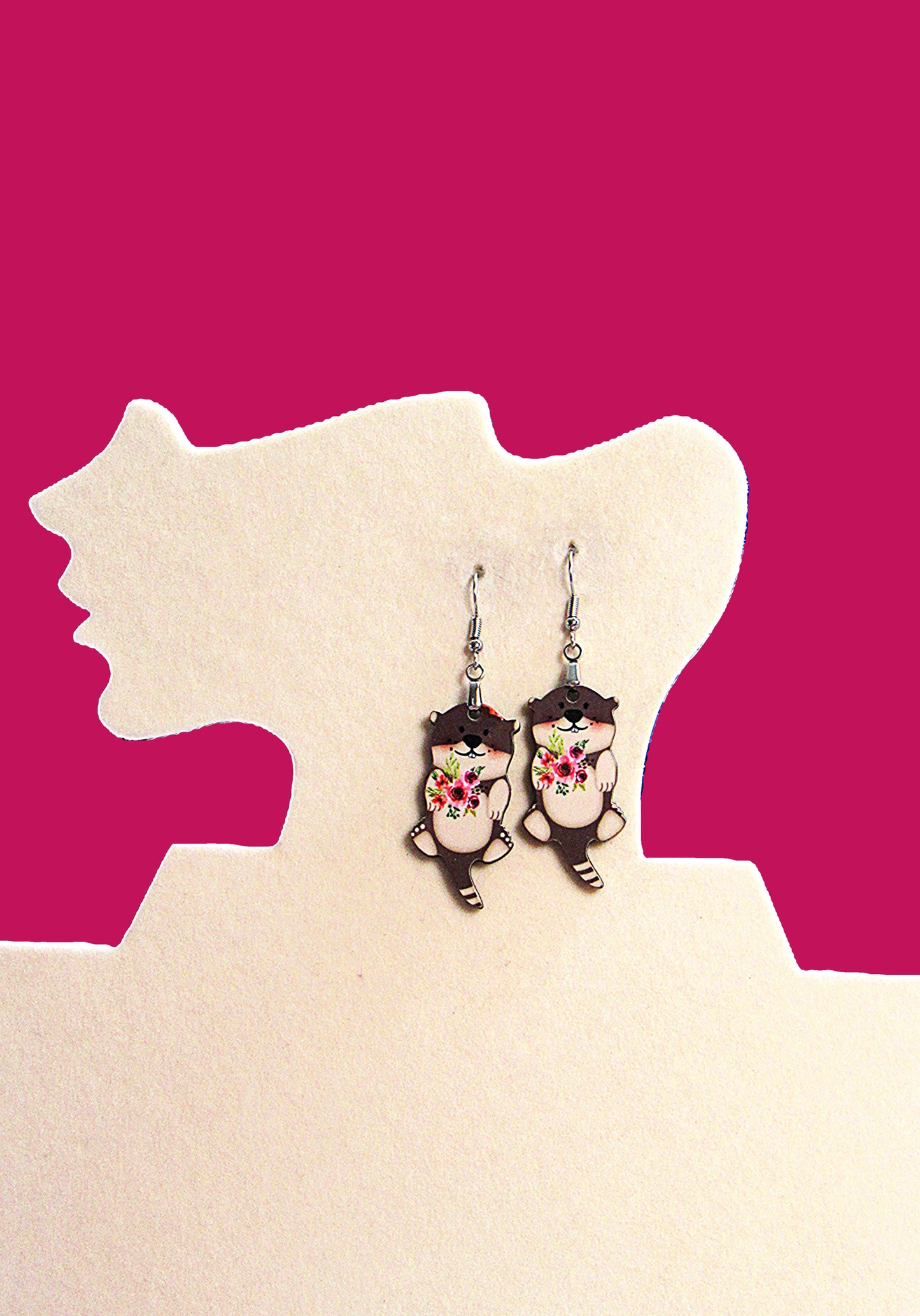 Otter Shaped Sublimated Earrings