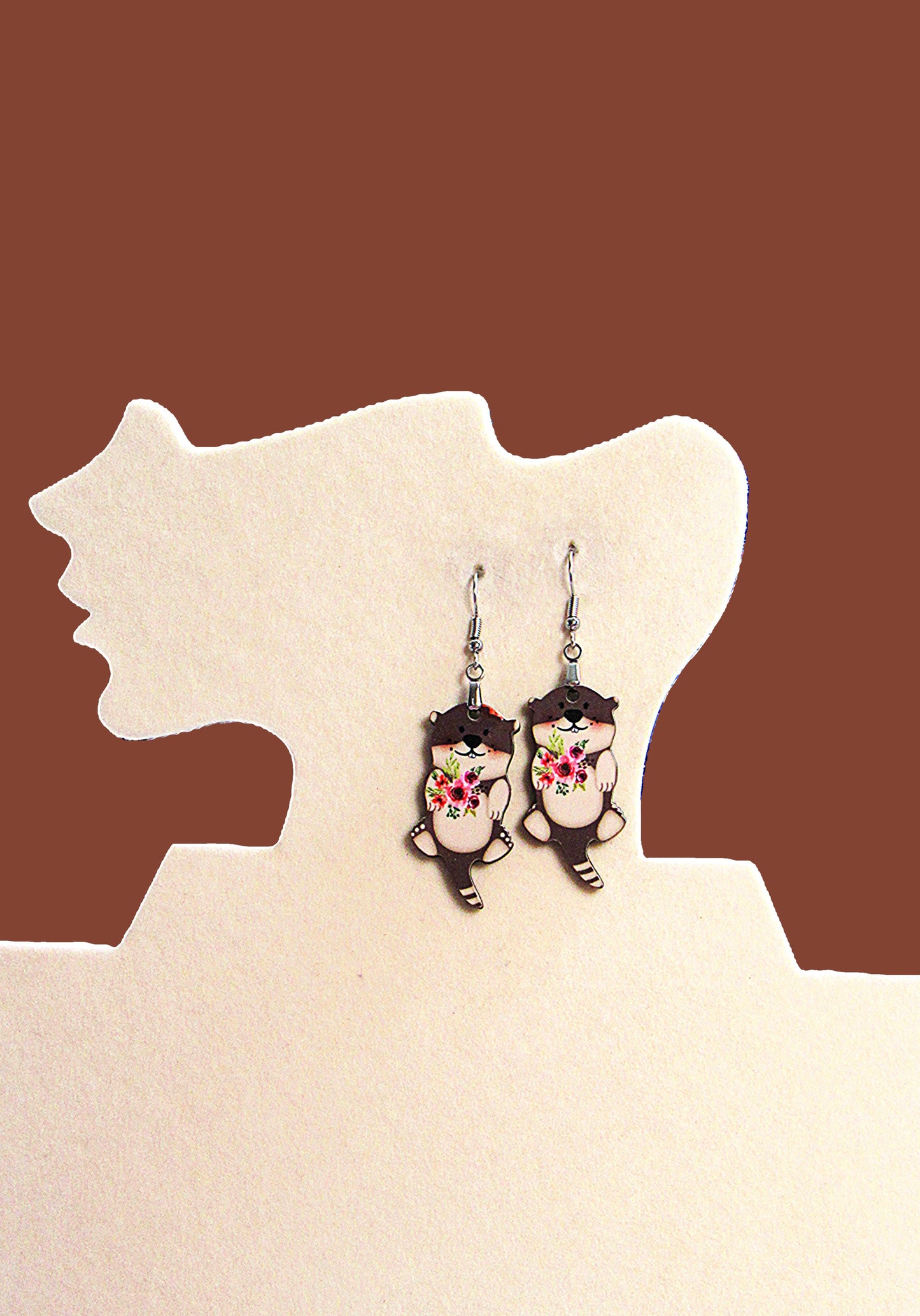 Otter Shaped Sublimated Earrings