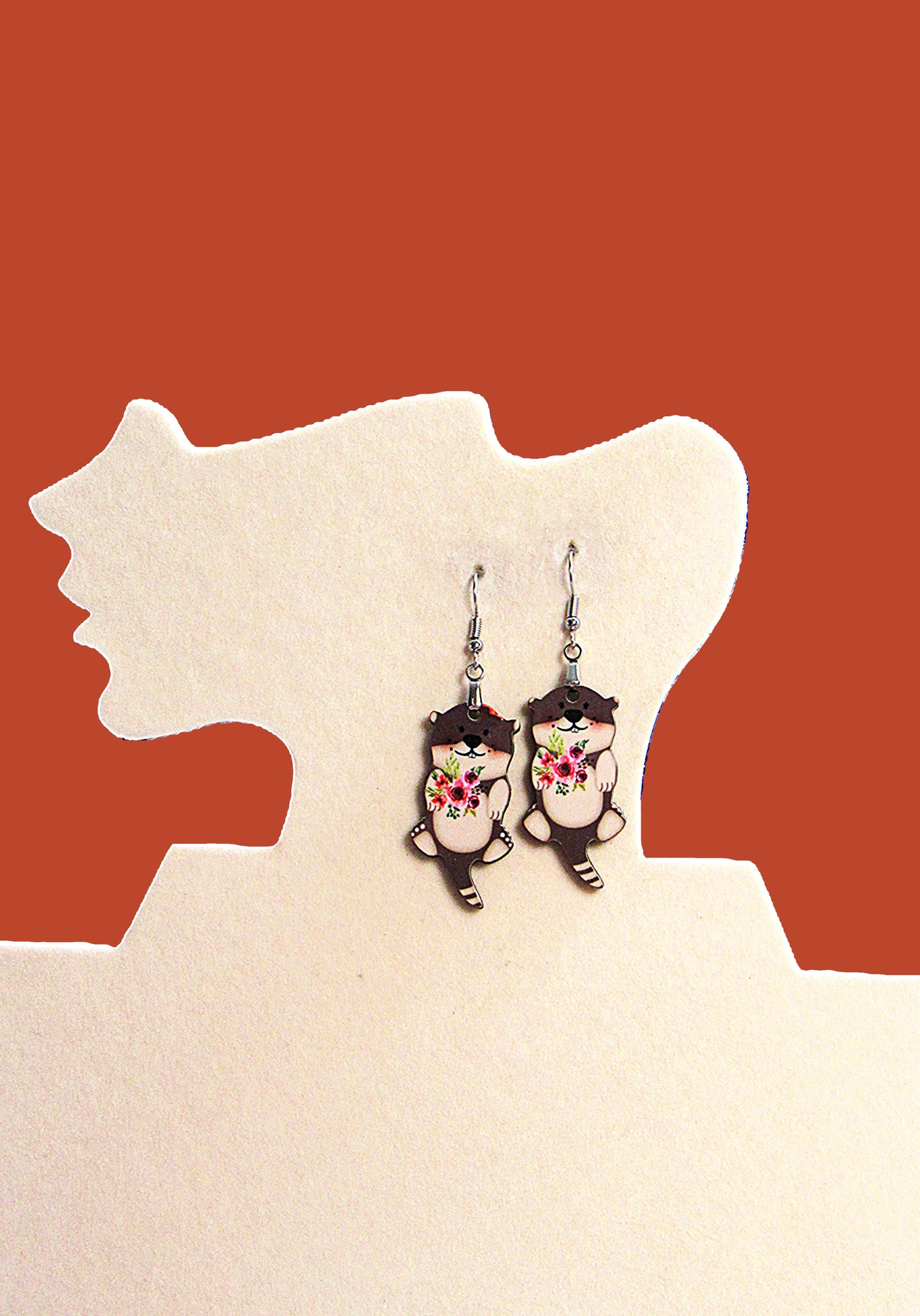 Otter Shaped Sublimated Earrings