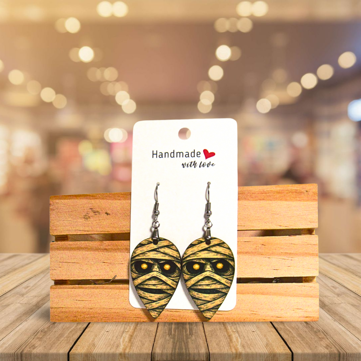Reverse Teardrop Shaped Sublimated Earrings