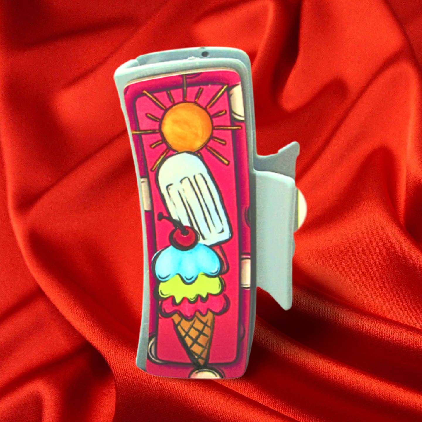 Ice Cream Themed Sublimated Hair Clip  MDF