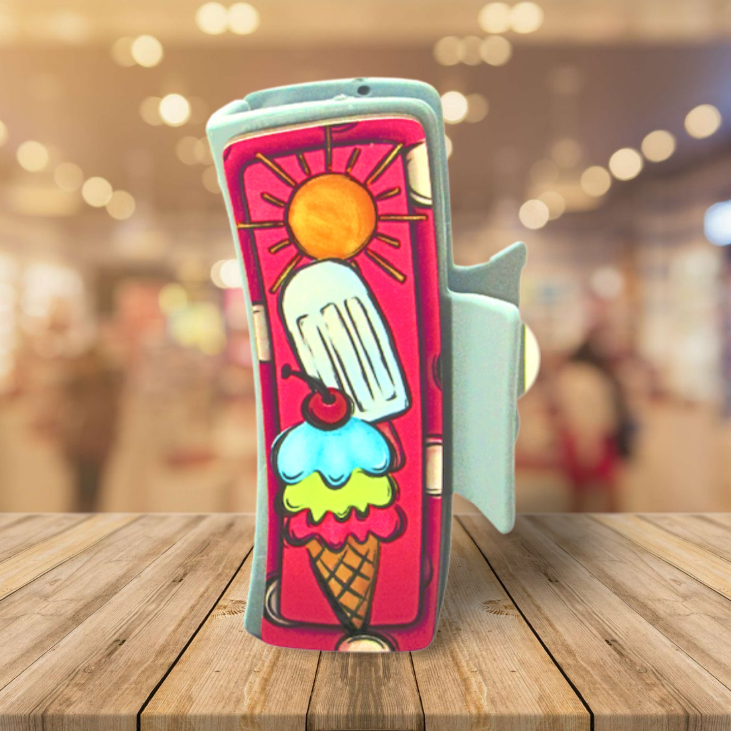 Ice Cream Themed Sublimated Hair Clip  MDF