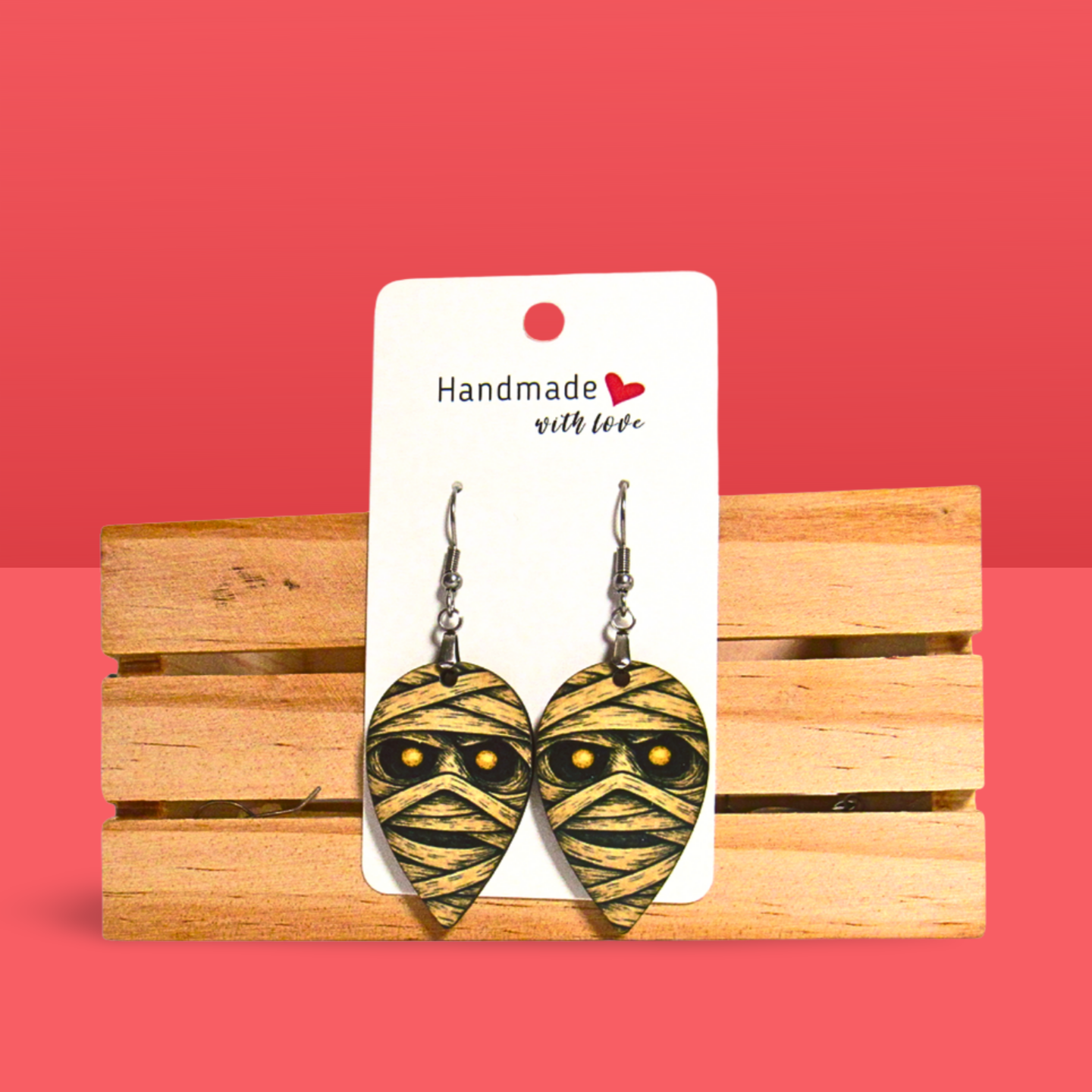 Reverse Teardrop Shaped Sublimated Earrings