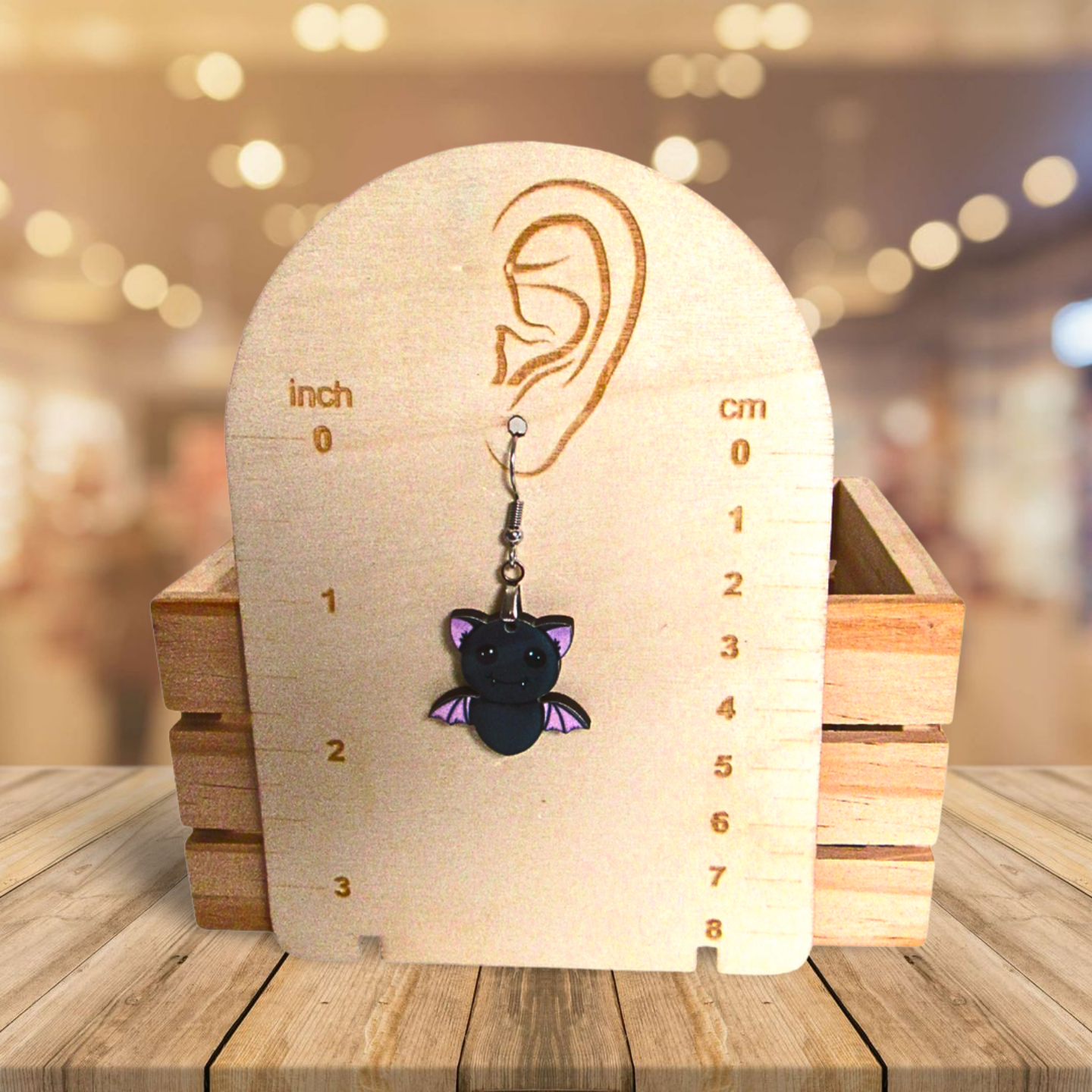 Flying Bat Shaped Sublimated Earrings