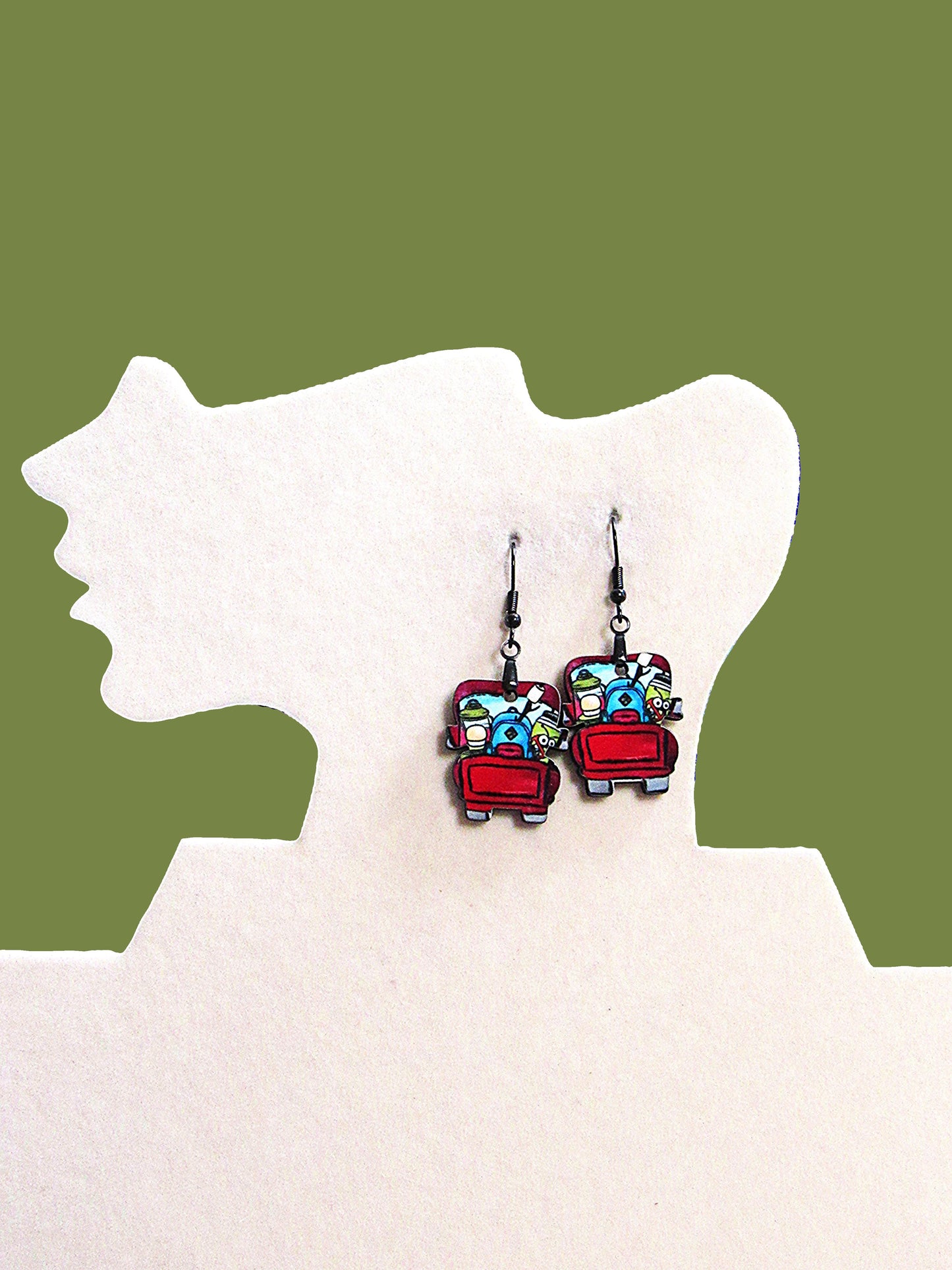 Truck Shaped Sublimated Earring 1 inch