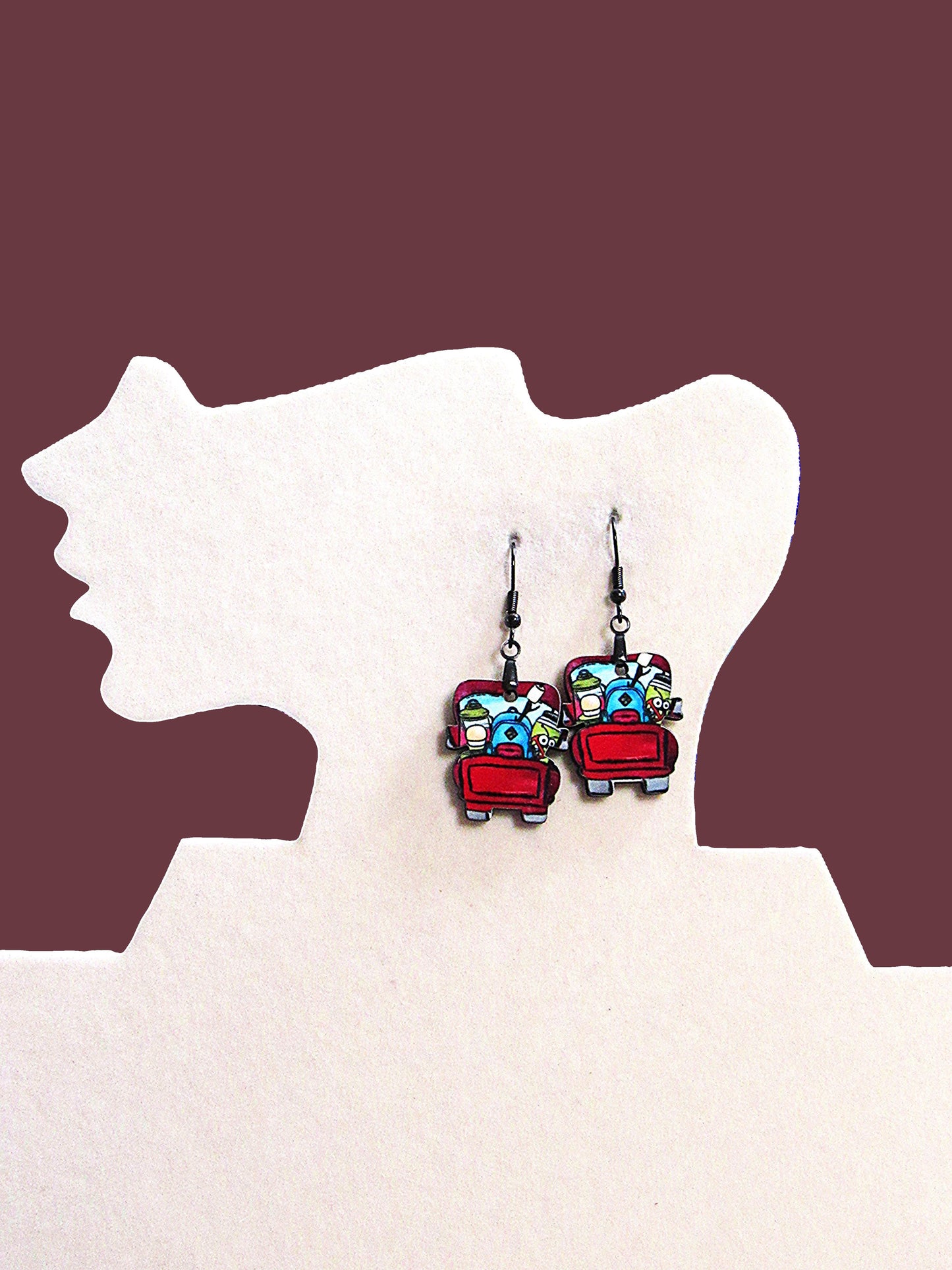 Truck Shaped Sublimated Earring 1 inch