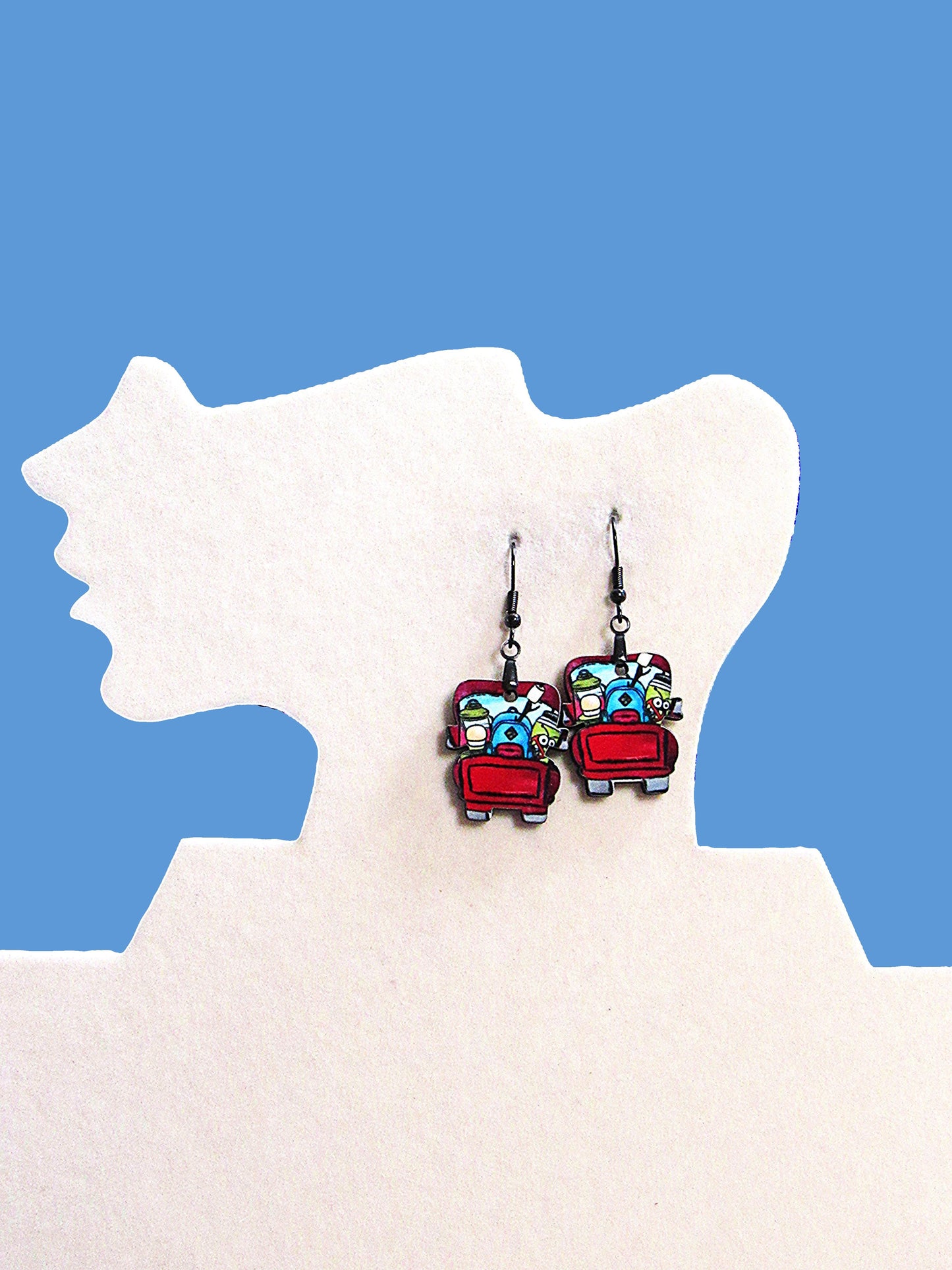 Truck Shaped Sublimated Earring 1 inch