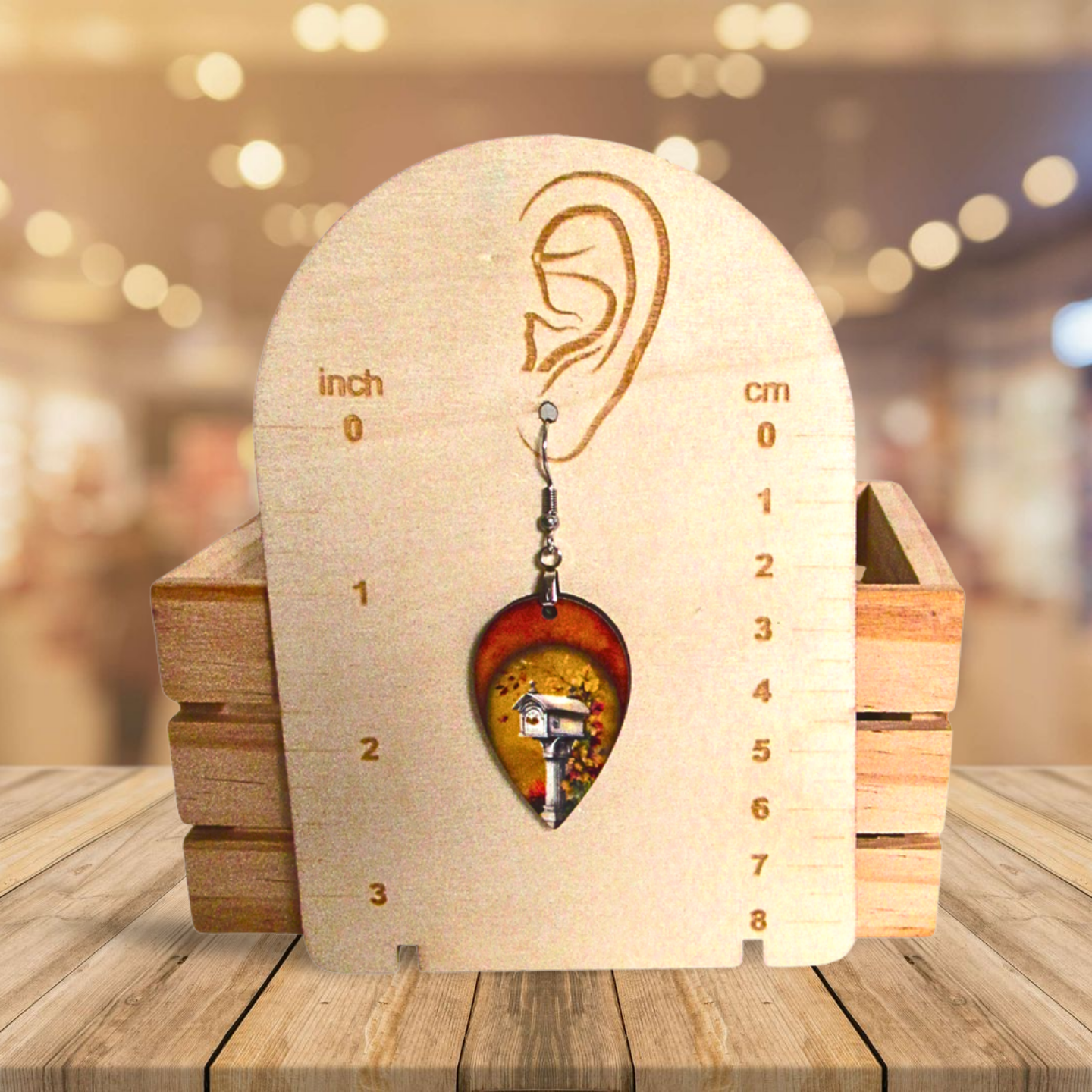 Reverse Teardrop Shaped Sublimated Earrings