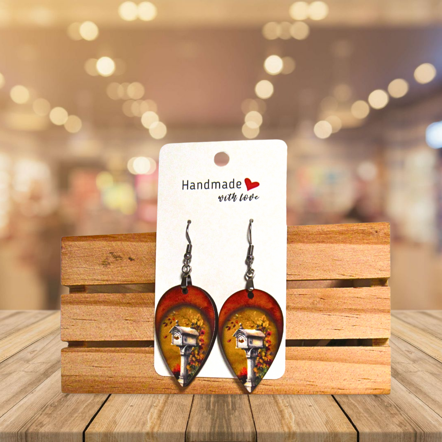 Reverse Teardrop Shaped Sublimated Earrings