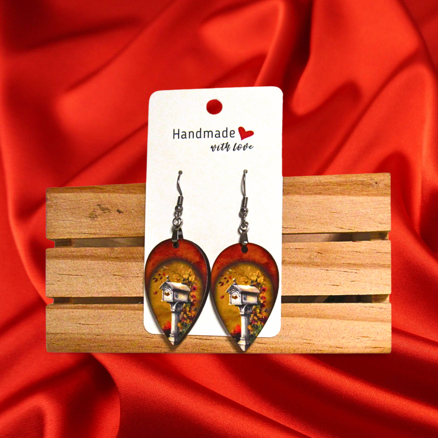 Reverse Teardrop Shaped Sublimated Earrings