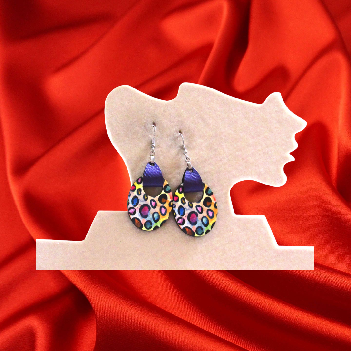 Boho Oval Shaped Sublimated Earring