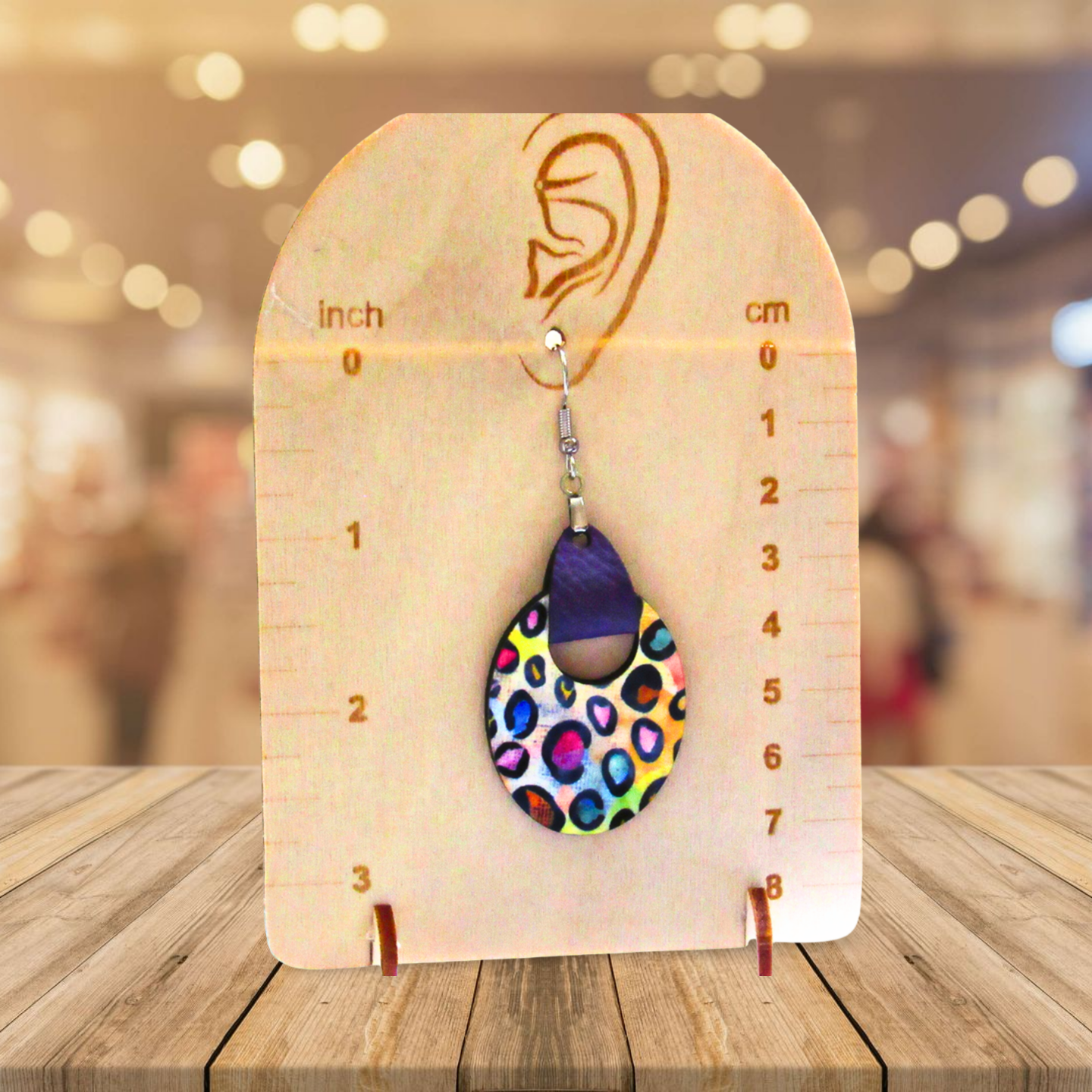 Boho Oval Shaped Sublimated Earring