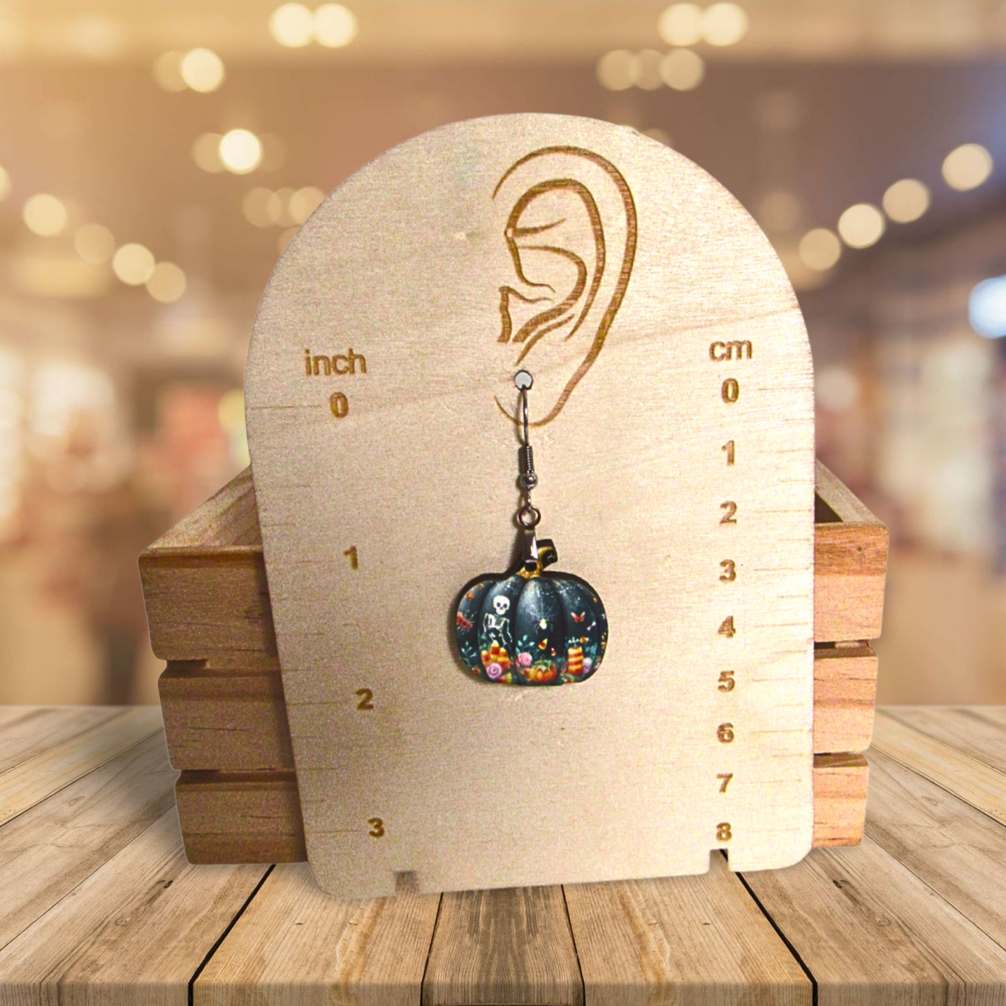 Pumpkin Shaped Sublimated Earrings 1 inch