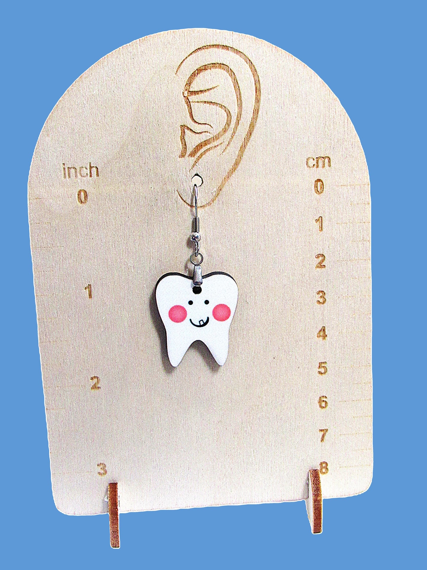 Tooth Shaped Sublimated 1 inch Earrings