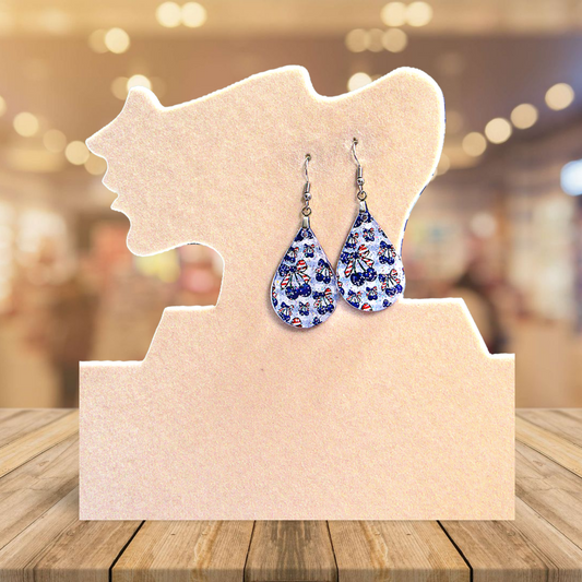 Glitter Acrylic Teardrop Shaped Sublimated Earrings 1.5 inch