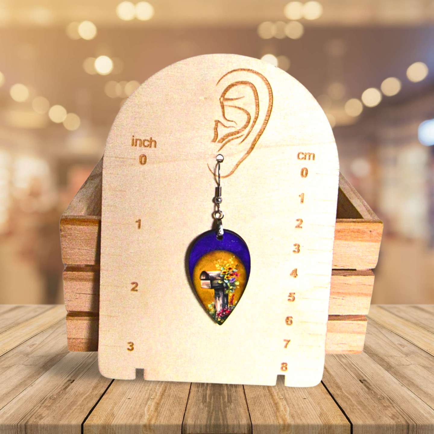 Reverse Teardrop Shaped Sublimated Earrings