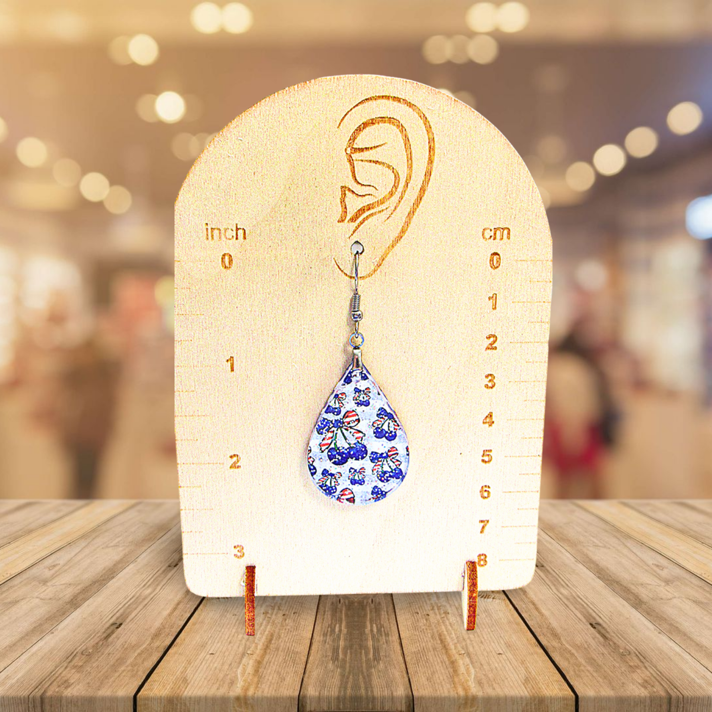 Glitter Acrylic Teardrop Shaped Sublimated Earrings 1.5 inch
