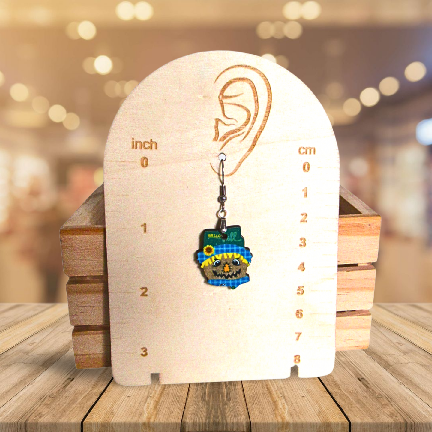 Scarecrow Head Shaped Sublimated Earrings