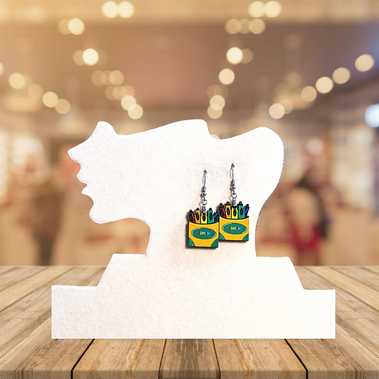Crayon Box Shaped Sublimated Earring
