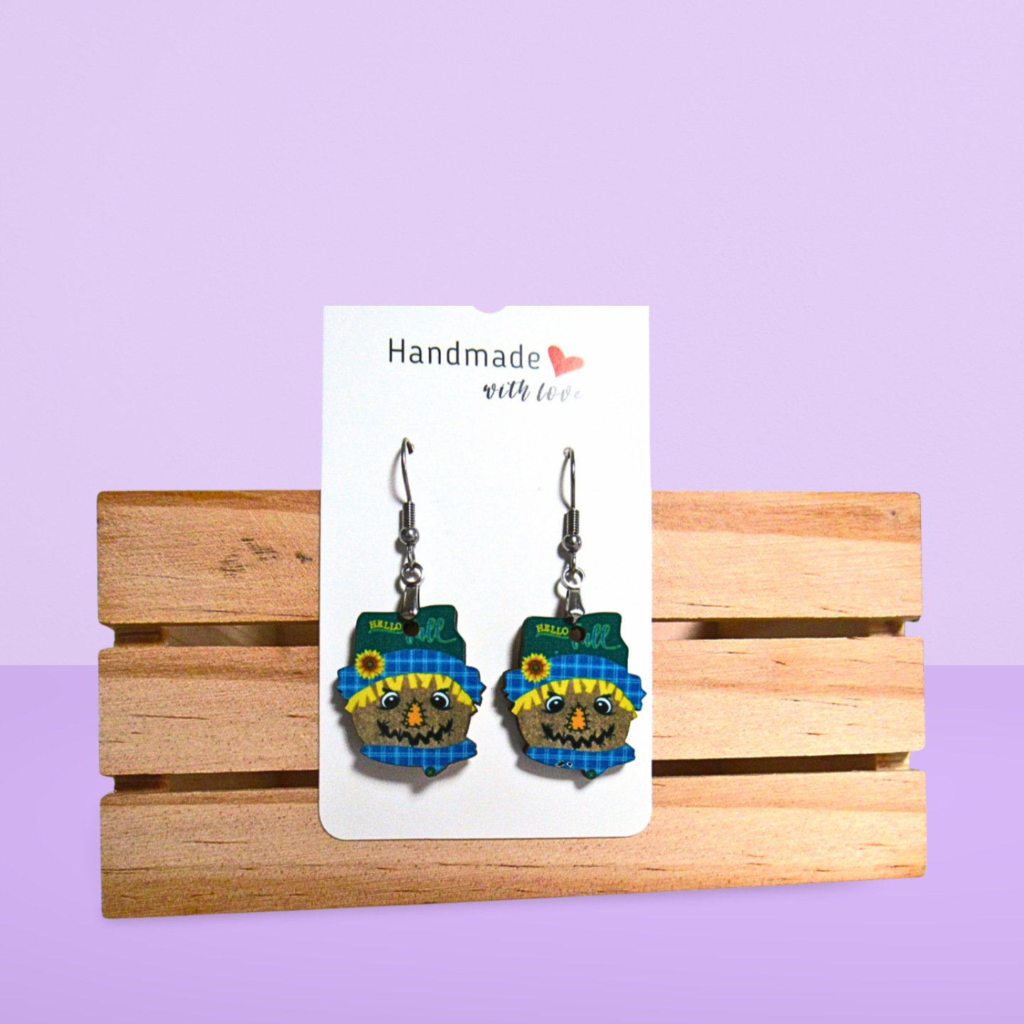 Scarecrow Head Shaped Sublimated Earrings