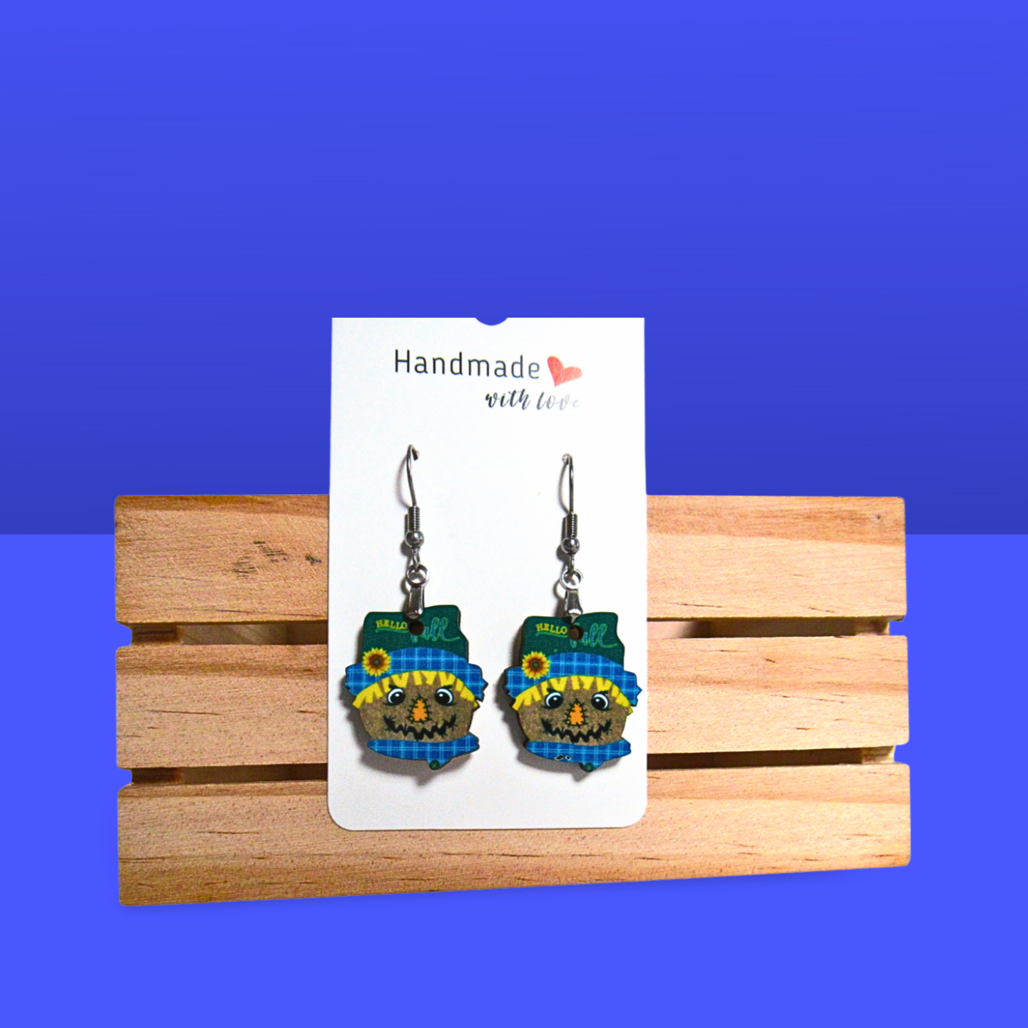 Scarecrow Head Shaped Sublimated Earrings