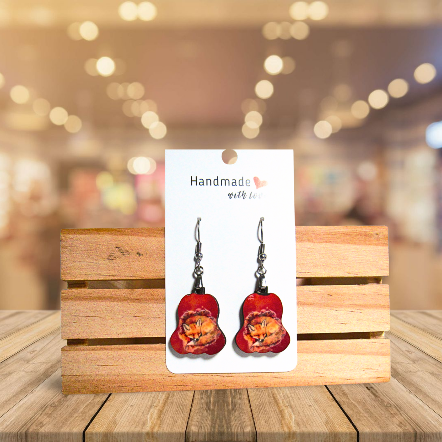 Lumpy Pumpkin Shaped Sublimated Earrings 1 inch