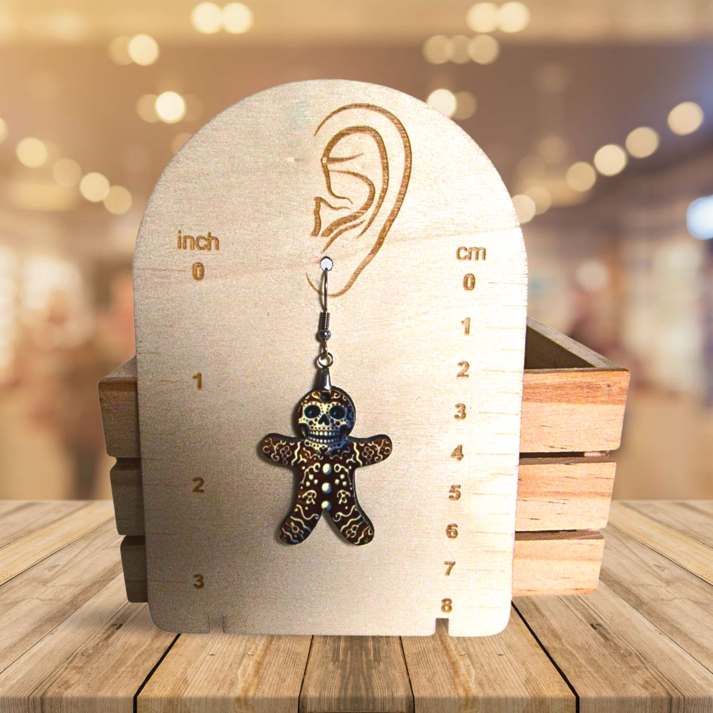 Skeleton Gingerbread Shaped Sublimated Earrings