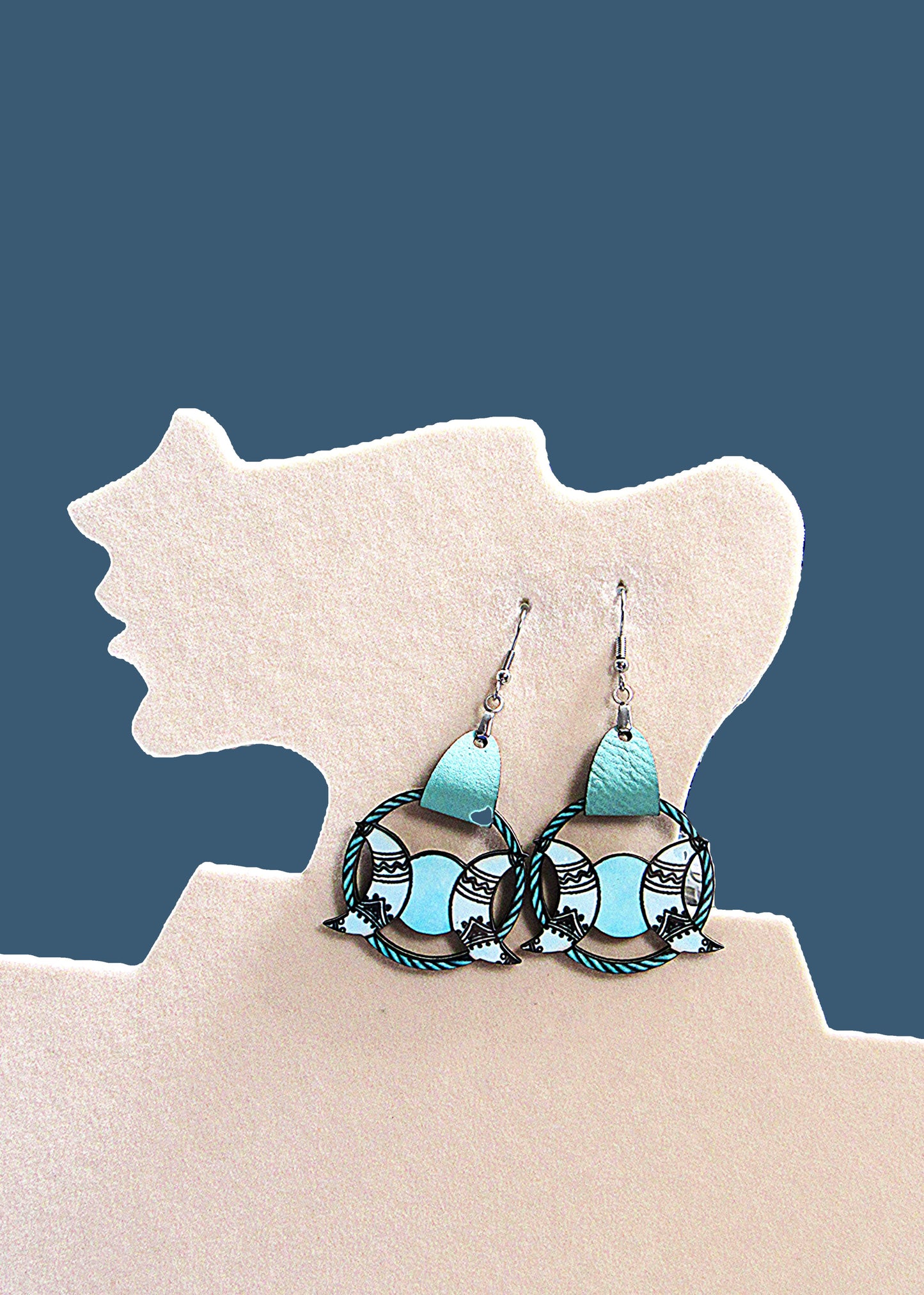 Faux Leather Celestial Sublimated Earrings