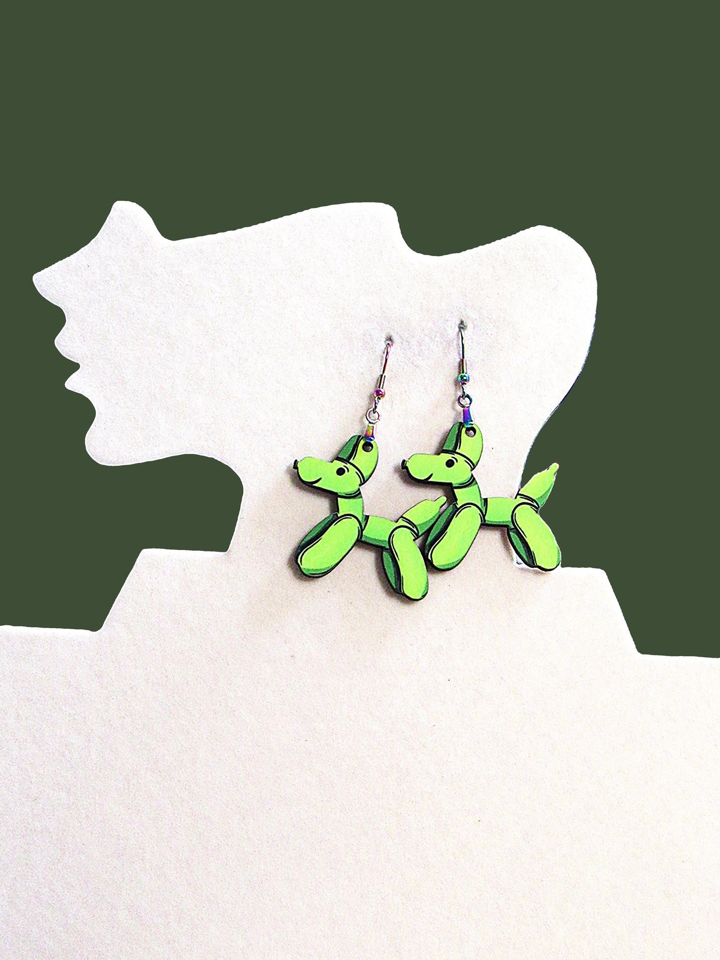 Dog Balloon Shaped Sublimated Earrings 1 inch