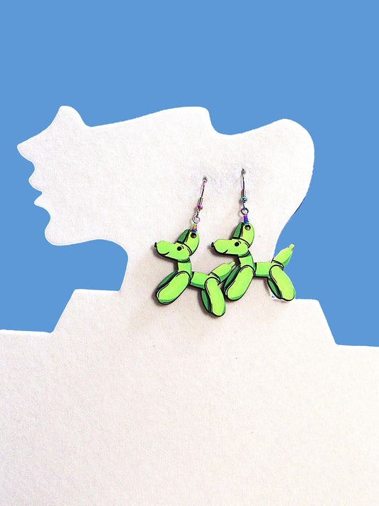 Dog Balloon Shaped Sublimated Earrings 1 inch