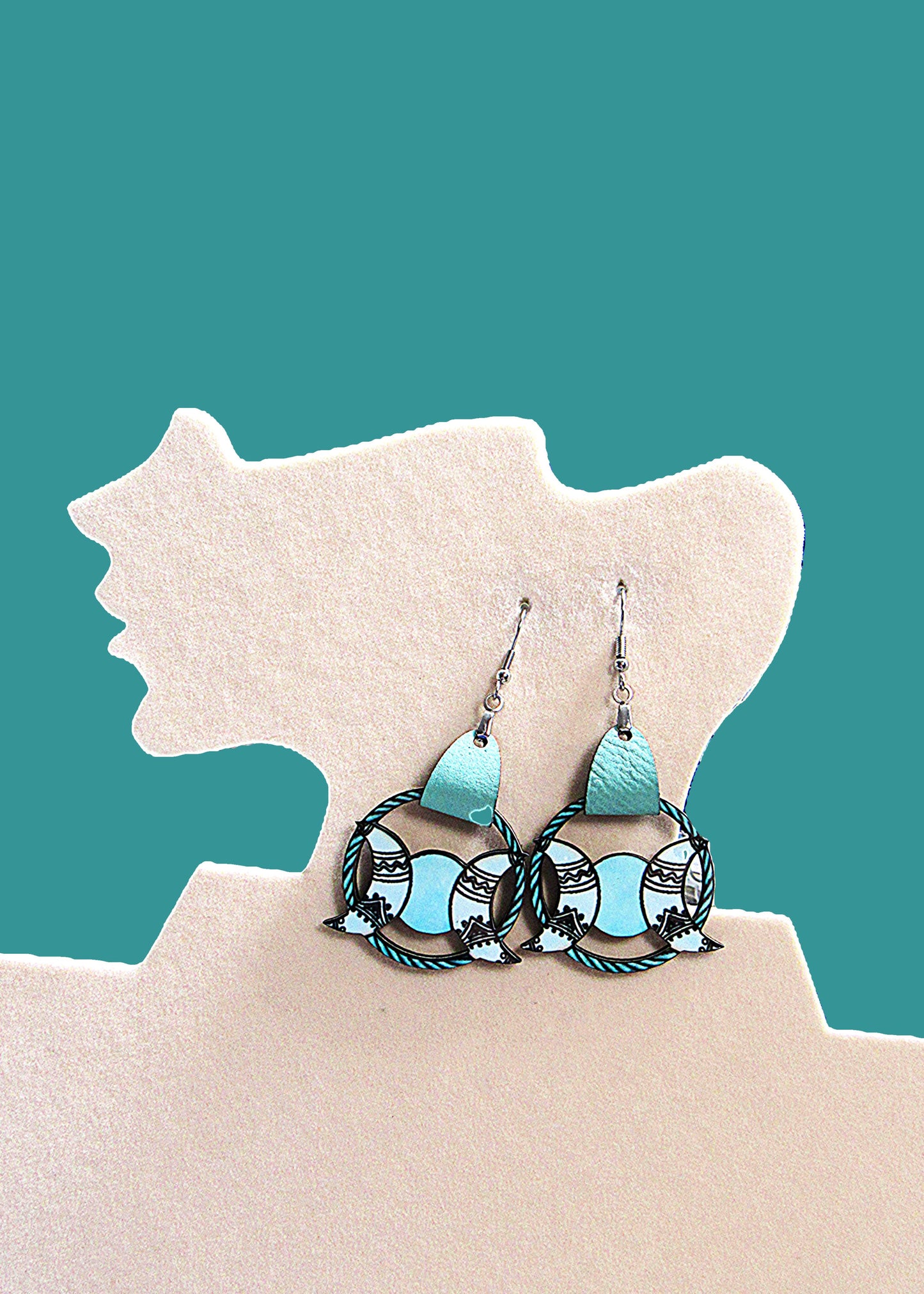 Faux Leather Celestial Sublimated Earrings