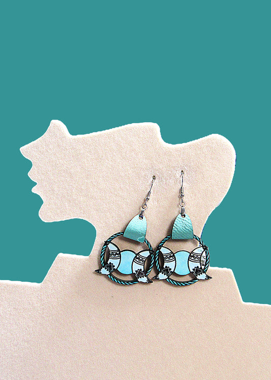 Faux Leather Celestial Sublimated Earrings