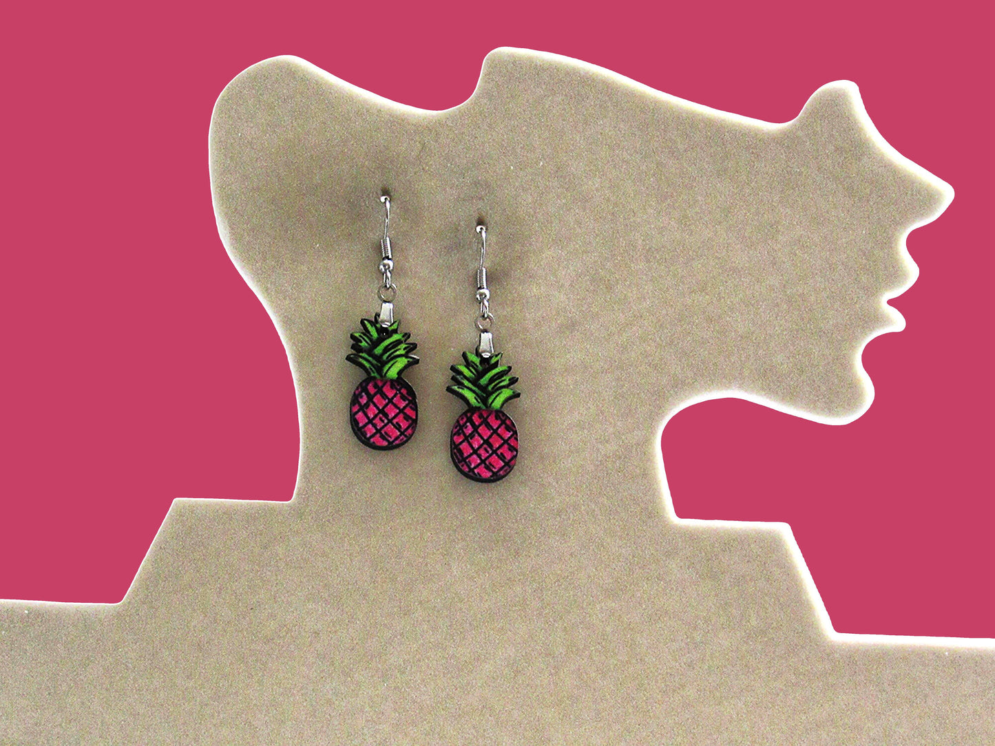 Pineapple Shaped Sublimated Earrings 1 inch