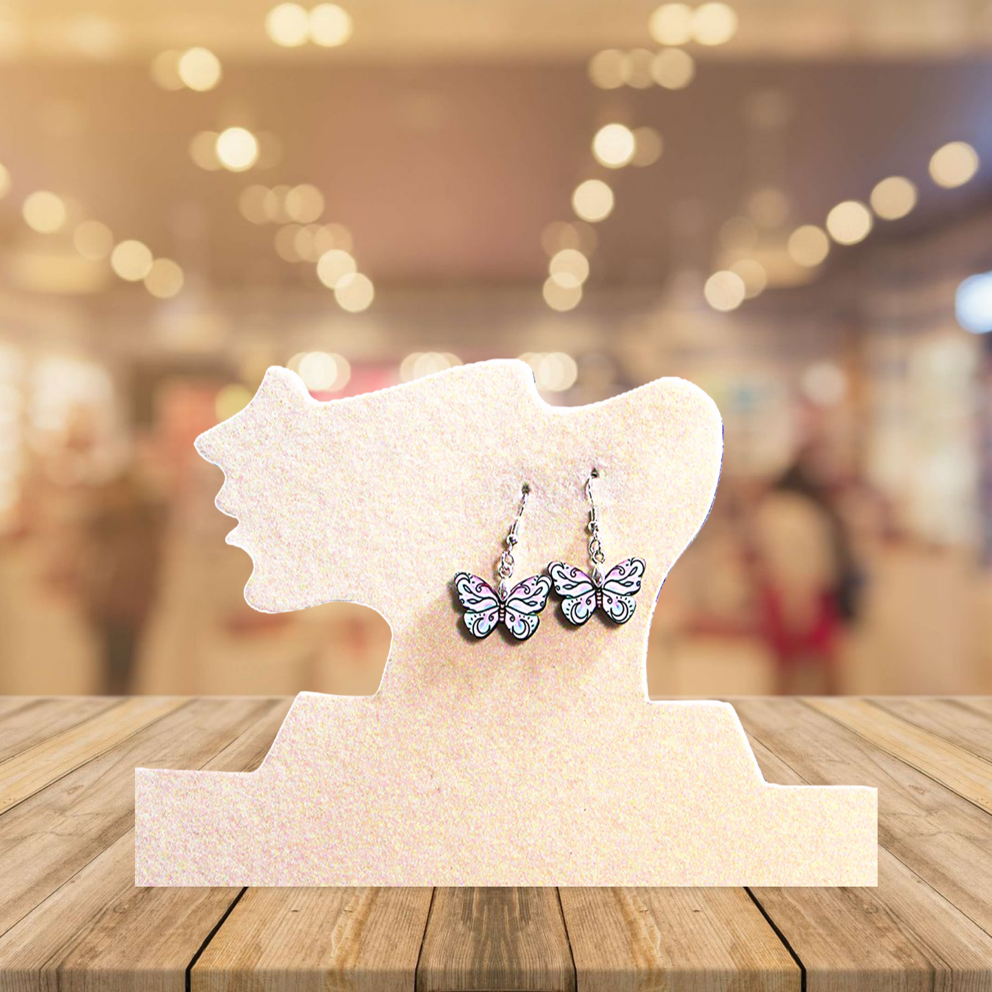 Open Butterfly Shaped Sublimated Earrings 1 inch