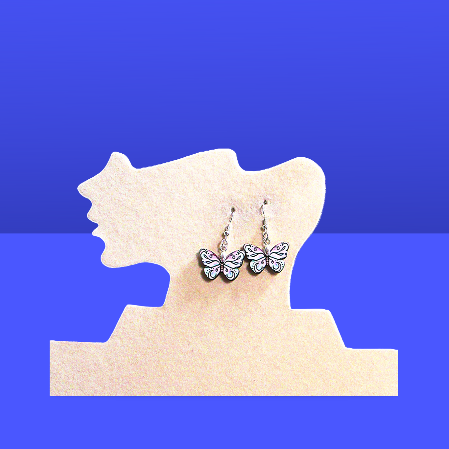 Open Butterfly Shaped Sublimated Earrings 1 inch
