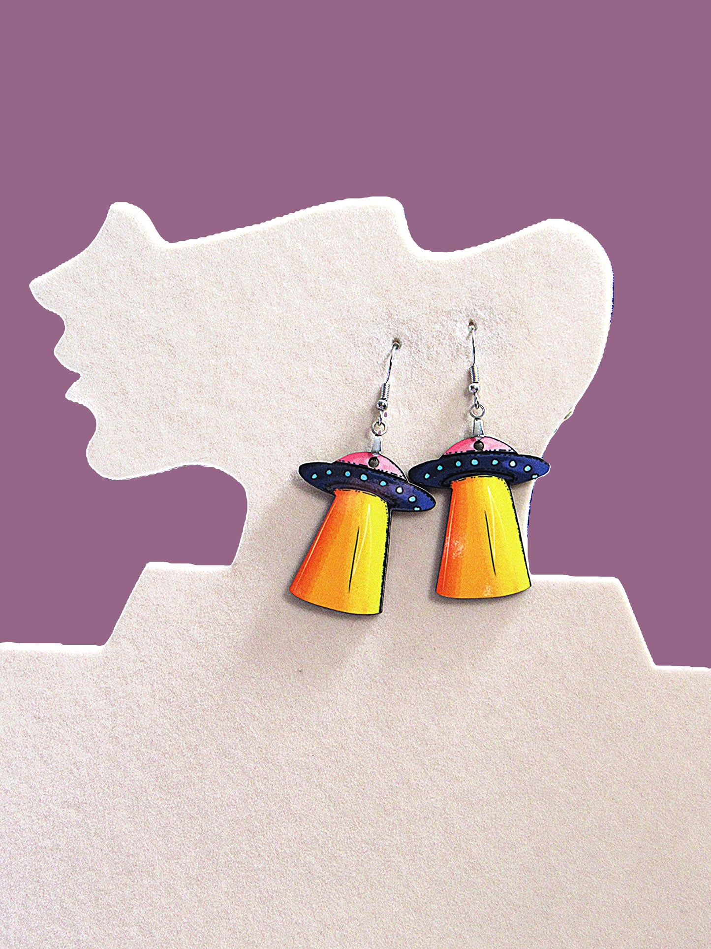 UFO Shaped Sublimated Earrings