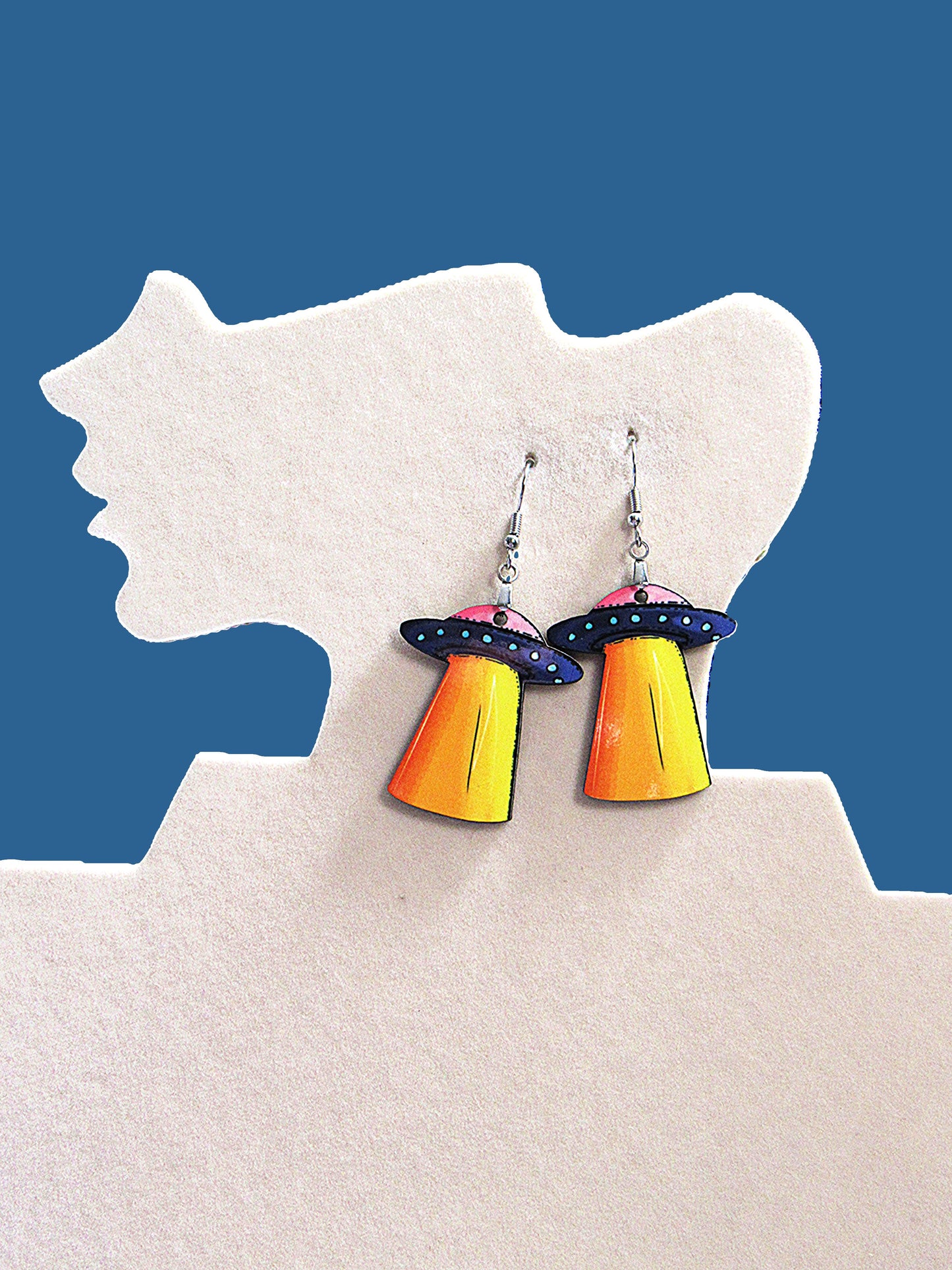 UFO Shaped Sublimated Earrings