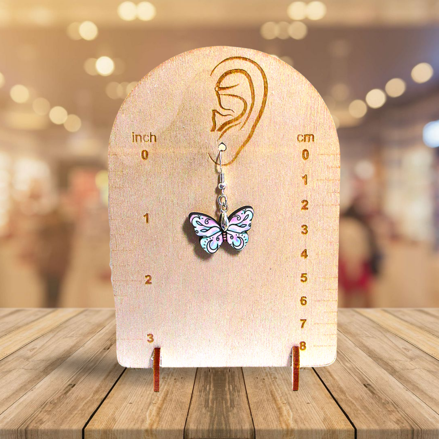 Open Butterfly Shaped Sublimated Earrings 1 inch
