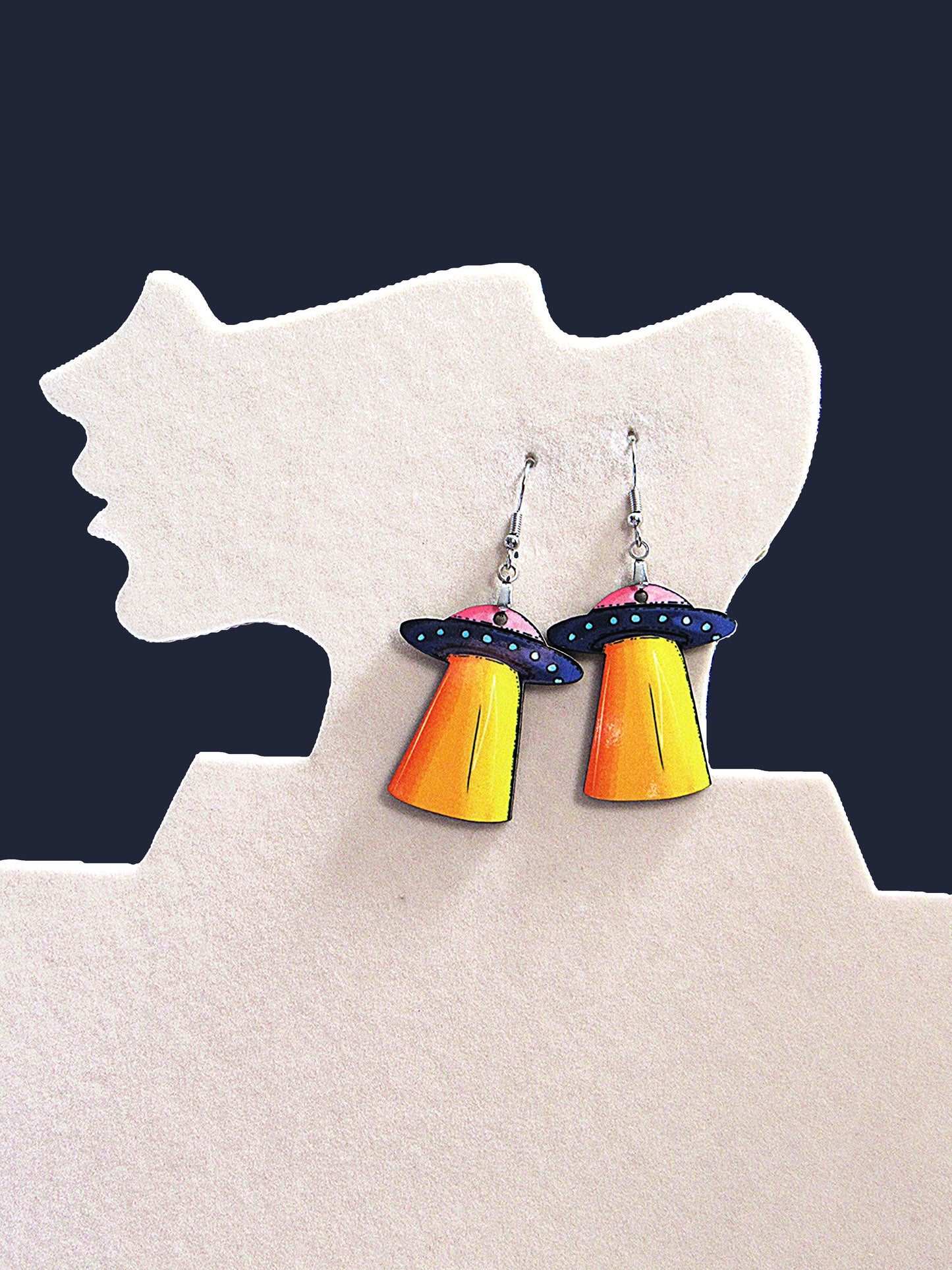 UFO Shaped Sublimated Earrings