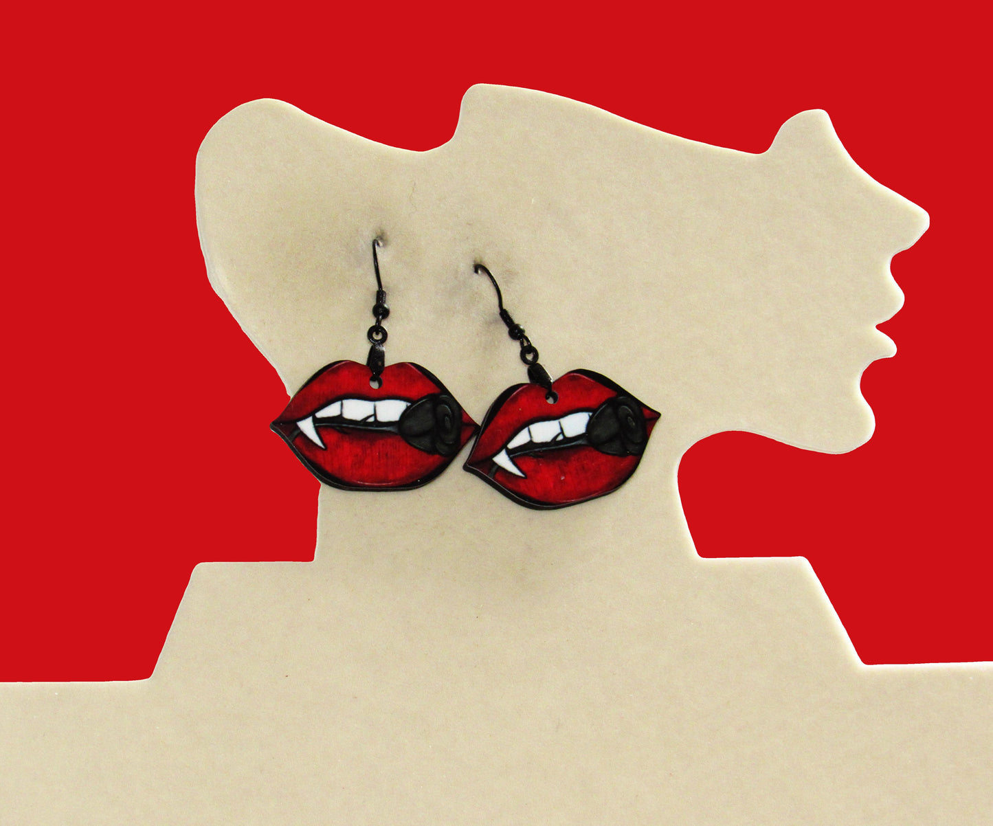 Lip Shaped Sublimated Earrings 1.5 inch