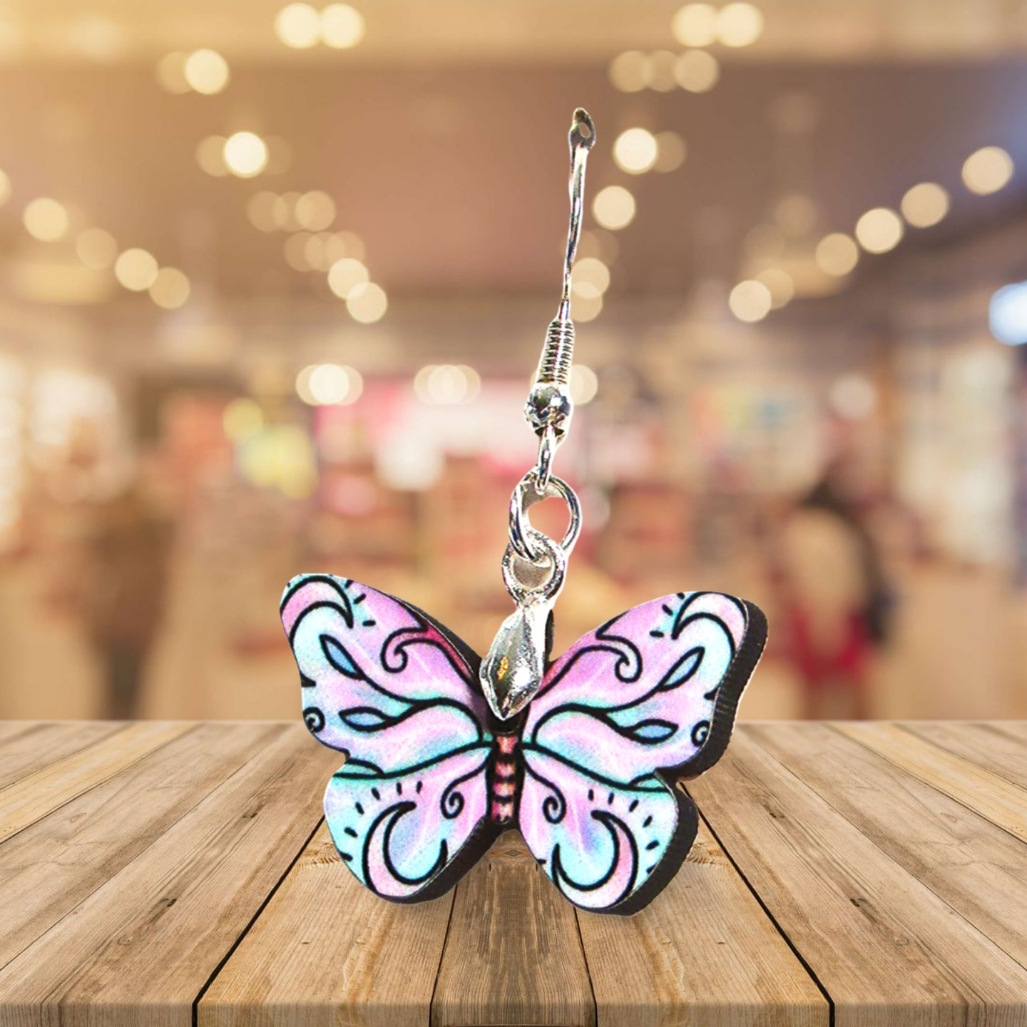 Open Butterfly Shaped Sublimated Earrings 1 inch